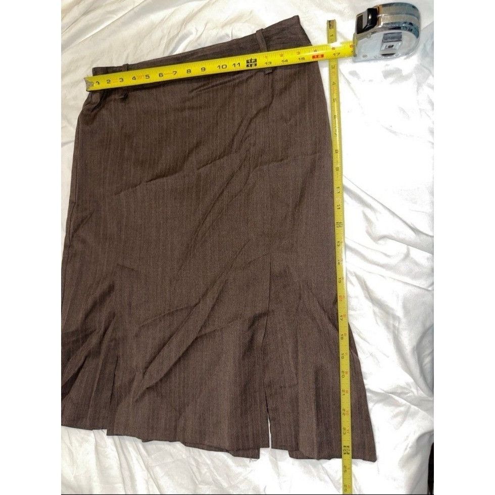 Bcbgmaxazria BCBGMaxazria Brown Wool Blend Pin Stripe Pencil Skirt Size 8 Size 30" / US 8 / IT 44 - 4 Thumbnail