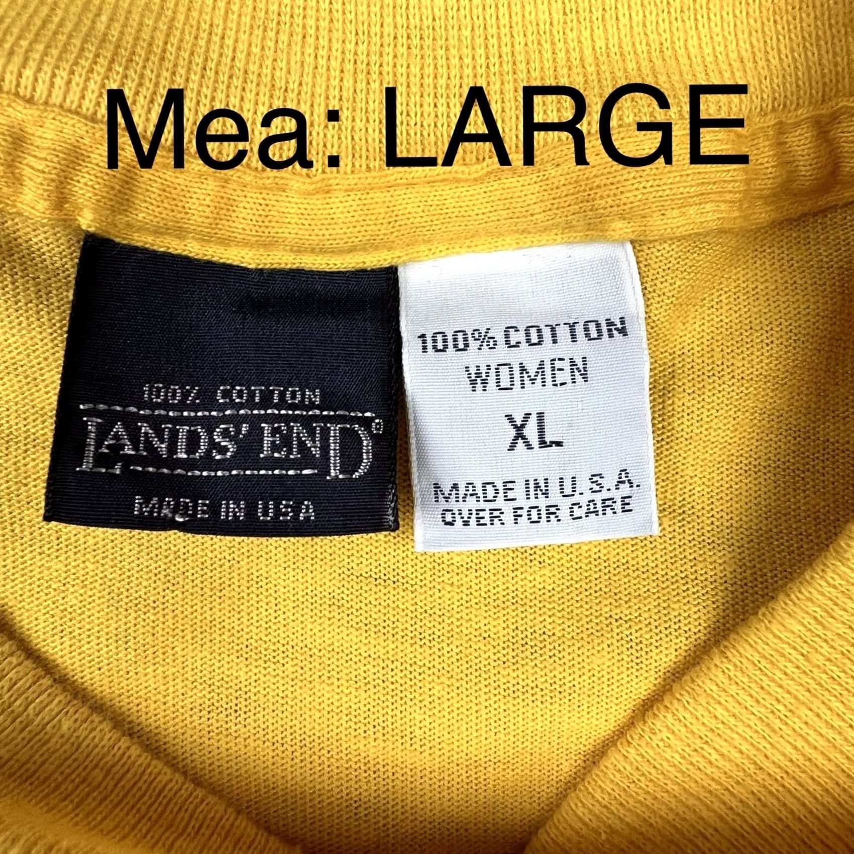 Lands' End VINTAGE Lands End T-Shirt Women Large Yellow 90s Shirt Crew Neck Long Sleeve Size L / US 10 / IT 46 - 2 Thumbnail