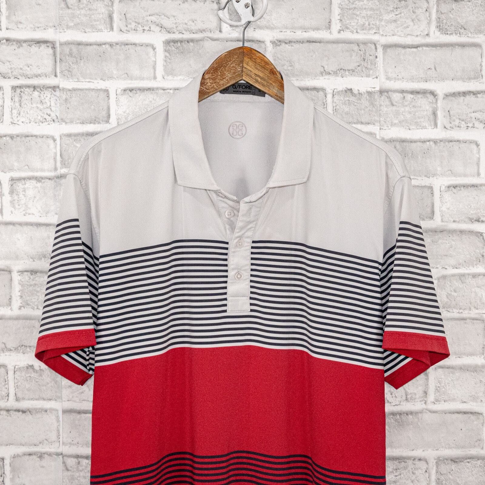 G/FORE G/FORE Golf Short Sleeve Transition Polo Shirt Snow Red Blue Size US L / EU 52-54 / 3 - 2 Thumbnail