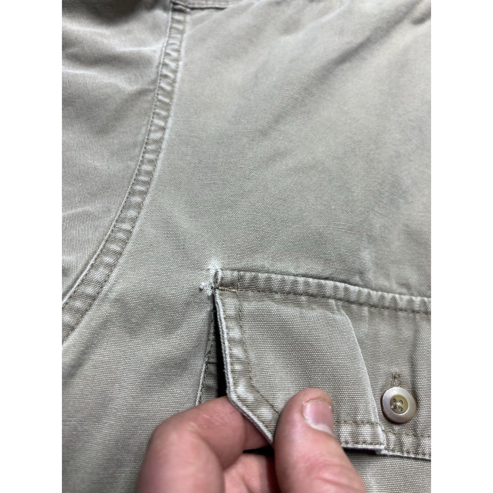 Vintage VINTAGE Cabela's Button-Up Shirt Long Sleeve Canvas Gray Outdoor XL Tall Mens Size US XL / EU 56 / 4 - 4 Thumbnail