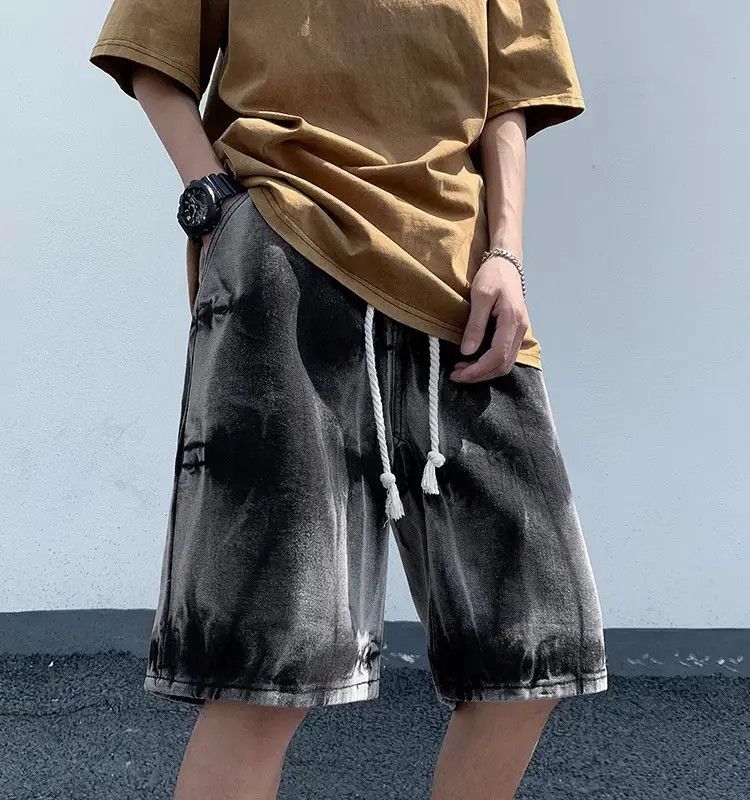 Japanese Brand Retro casual tie dyed denim shorts Size US 32 / EU 48 - 2 Thumbnail