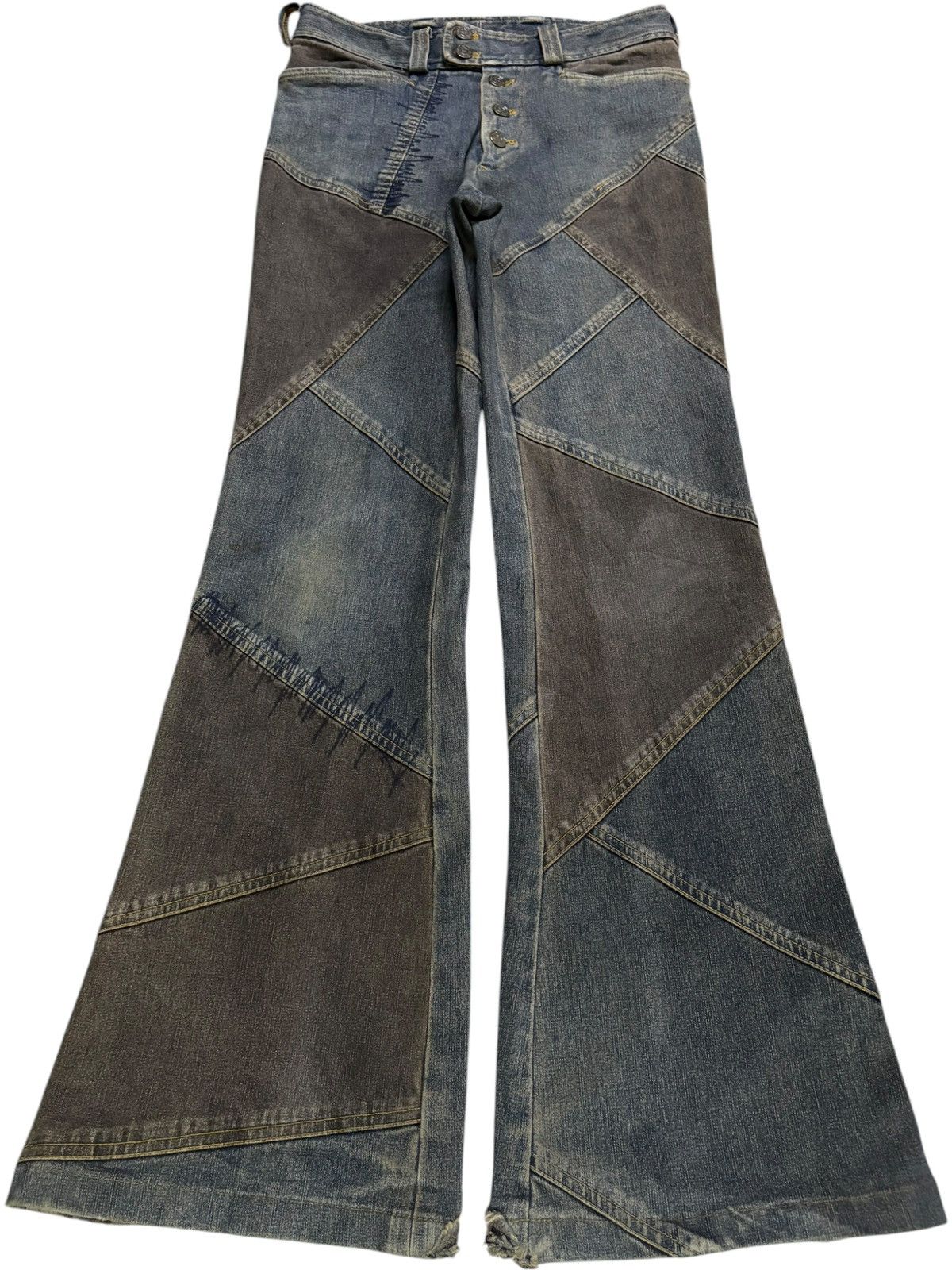 Tornado Mart Vintage Tornado Mart Button Fly Mud Wash Distress Flare Jean Size US 29 - 1 Thumbnail