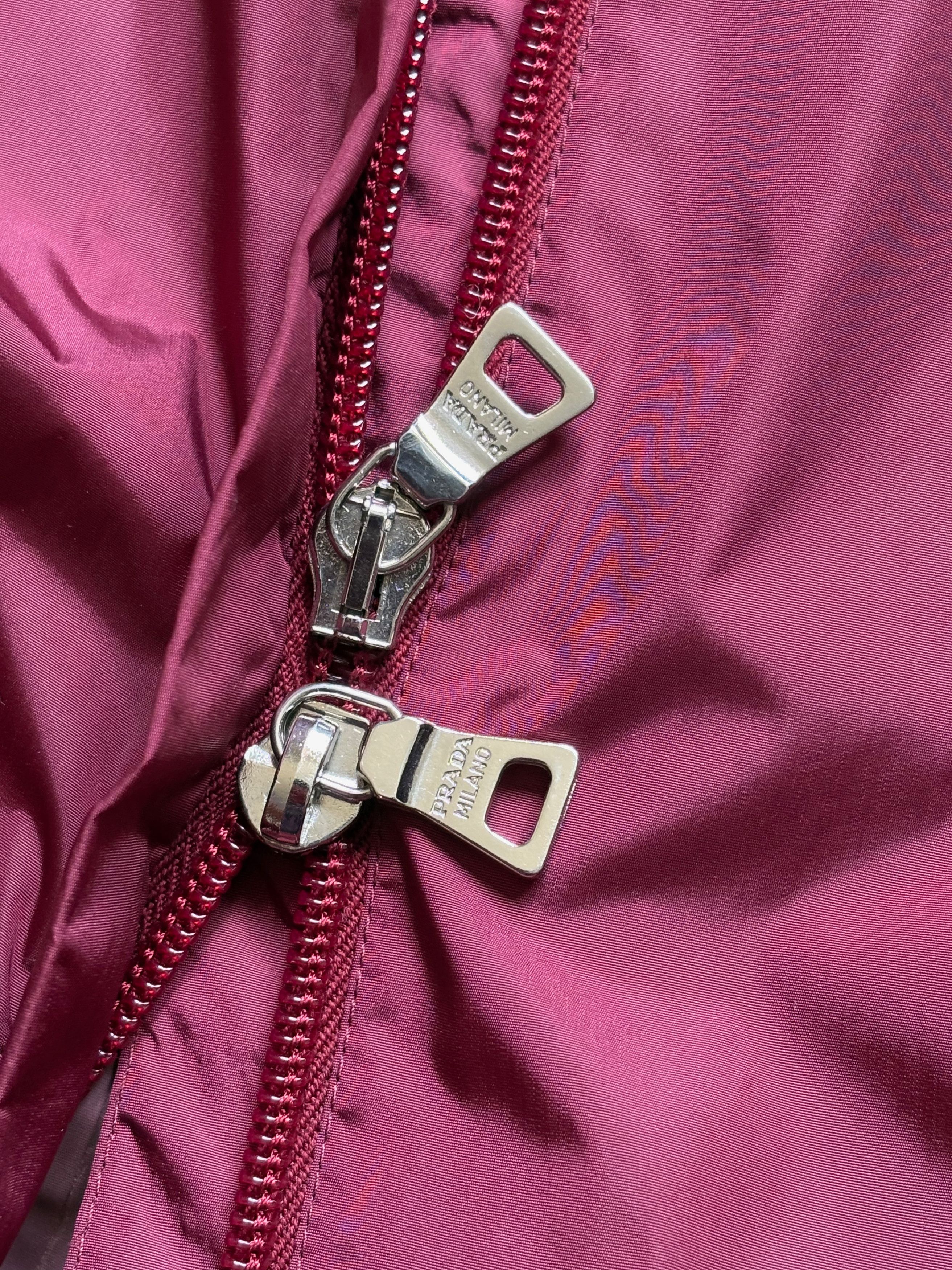 Prada Prada burgundy nylon jacket art. 108186 Size L / US 10 / IT 46 - 6 Thumbnail