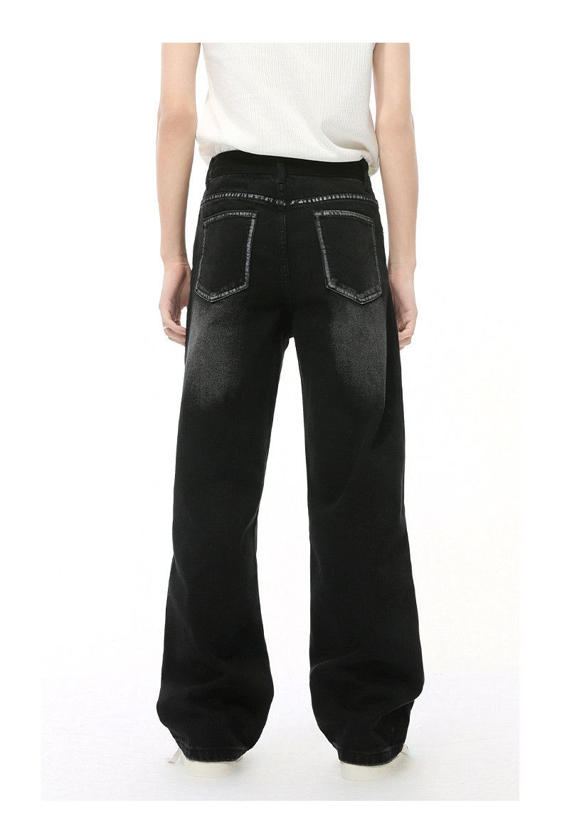 Japanese Brand × Jean Vintage drape straight-leg jeans with visible stitching Size US 32 / EU 48 - 5 Thumbnail