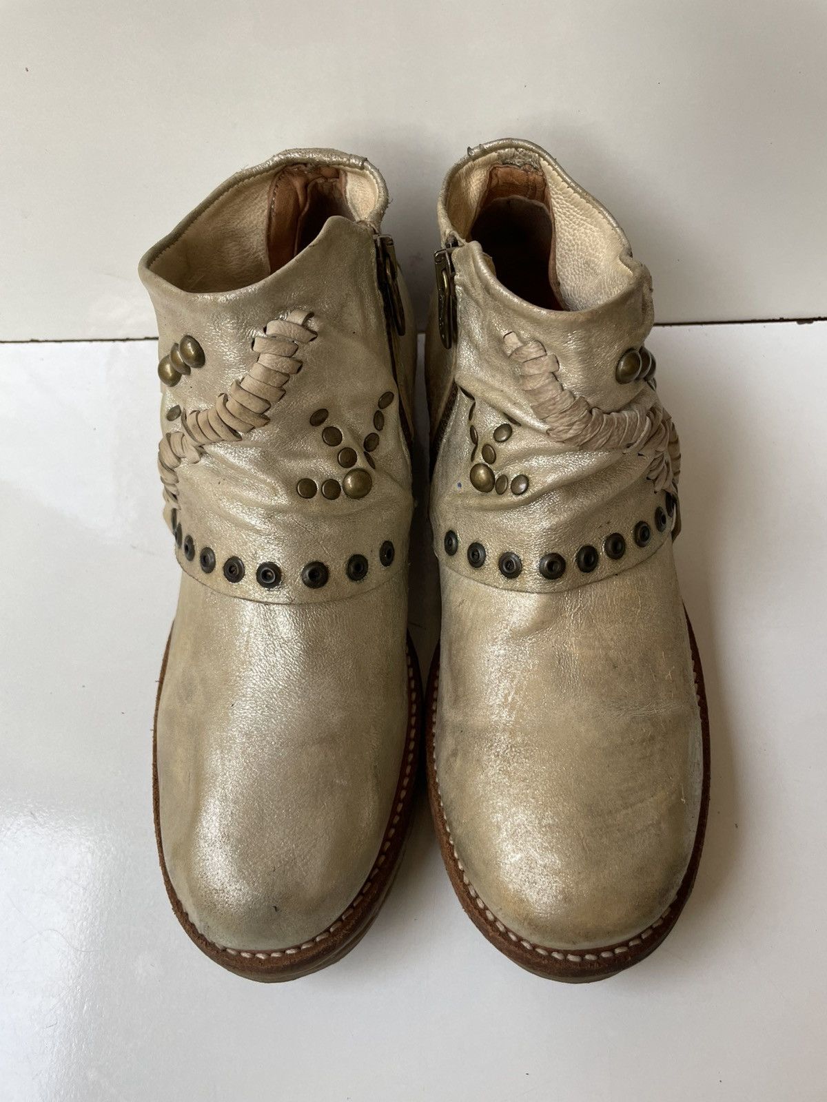 A.S.98 A.S.98 Leather Biker Ankle Boots EUR 37 US 6.5-7 / UK 4 Size US 6.5 / IT 36.5 - 3 Thumbnail