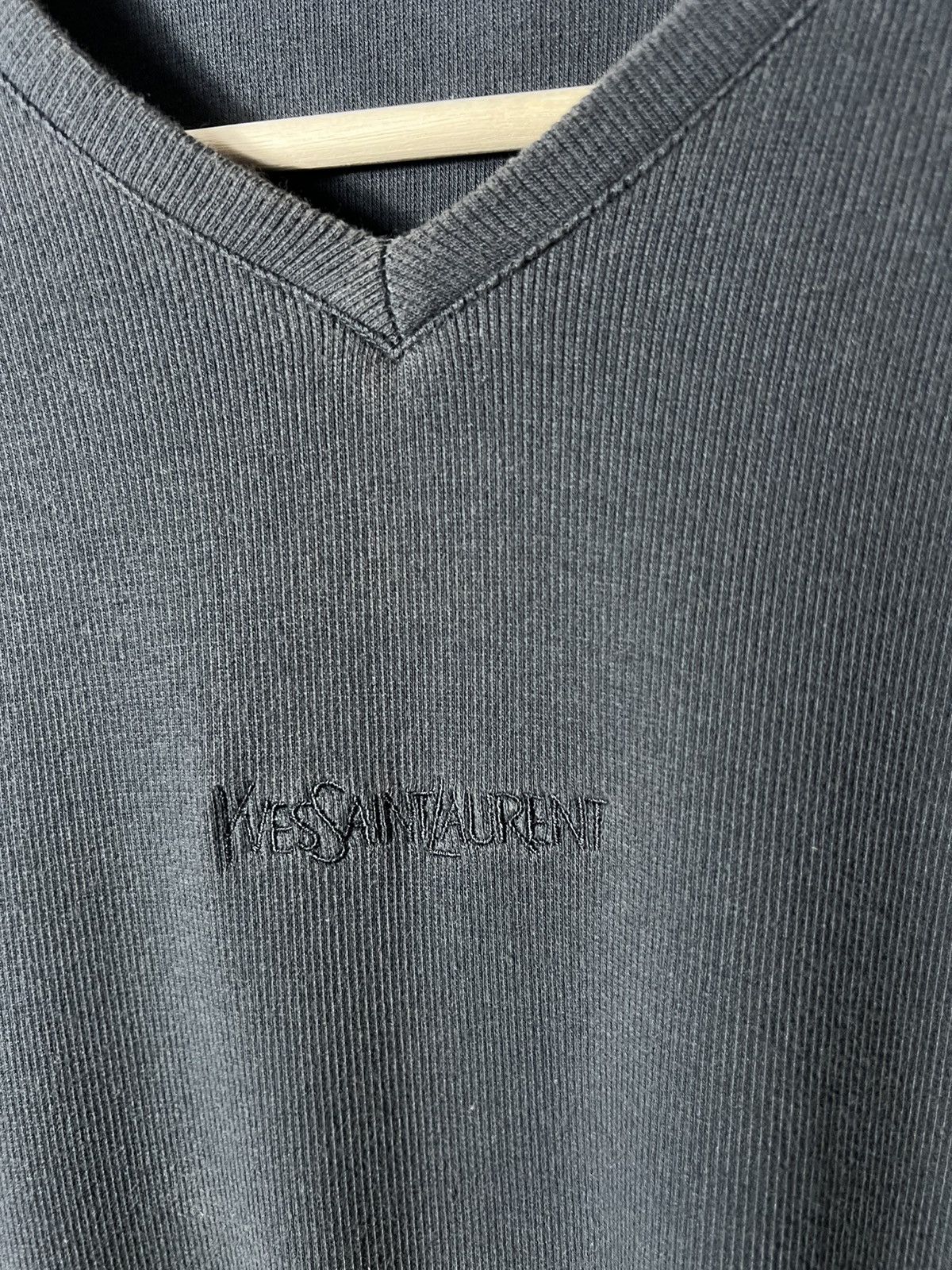 Yves Saint Laurent 🖤 Vintage Yves Saint Laurent Pour Homme V-Neck Sweater Rare Size US M / EU 48-50 / 2 - 4 Thumbnail