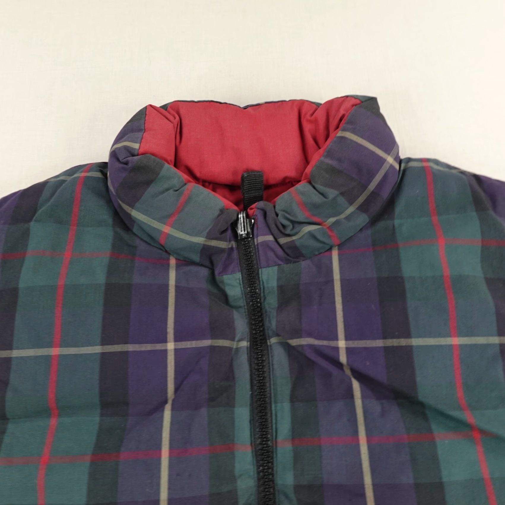 Eddie Bauer Vintage Eddie Bauer Vest Men Medium Red Green Blue Tartan Reversible Goose Down Jacket Coat Down Insulation Lining Polyester Polyester Pockets Zipper Size US M / EU 48-50 / 2 - 2 Thumbnail