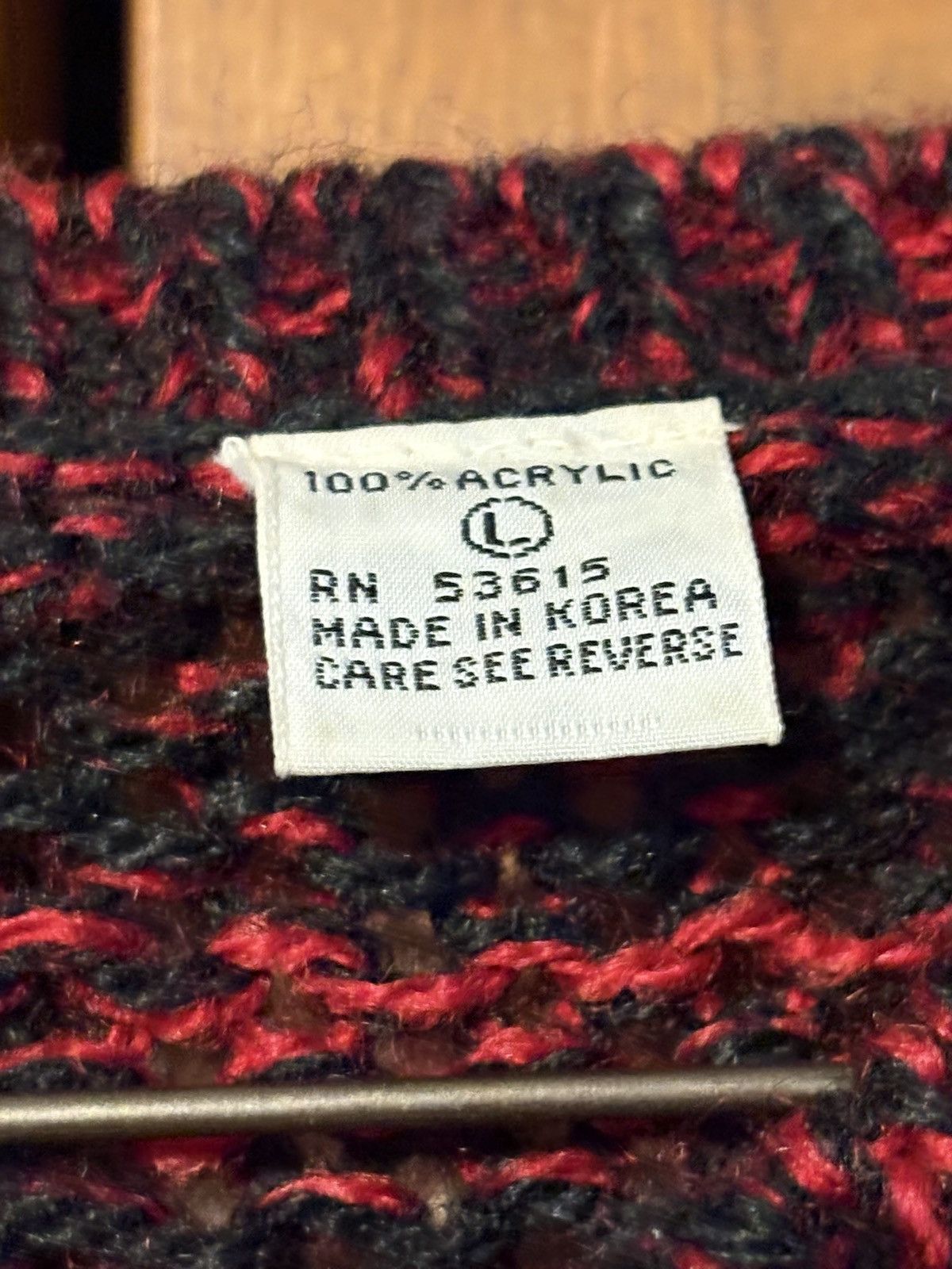 Koman VTG Koman Sweater Men's Medium Red Black Geometric Knit Size US L / EU 52-54 / 3 - 4 Thumbnail