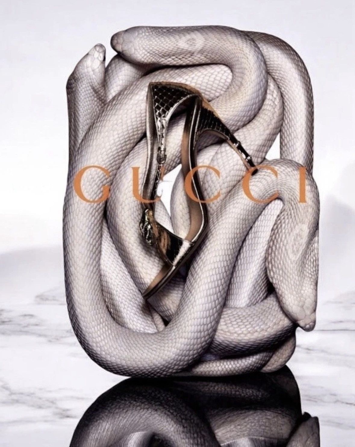 Gucci Gucci by Tom Ford SS04 Vintage Gold Python Bamboo Heel Snake Size US 7 / IT 37 - 23 Thumbnail