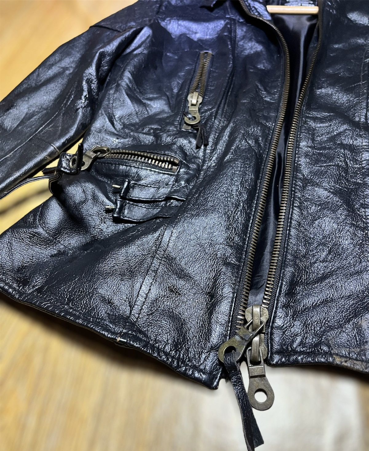 Vintage LEATHER JACKET GLAD NEWS Size US S / EU 44-46 / 1 - 6 Thumbnail