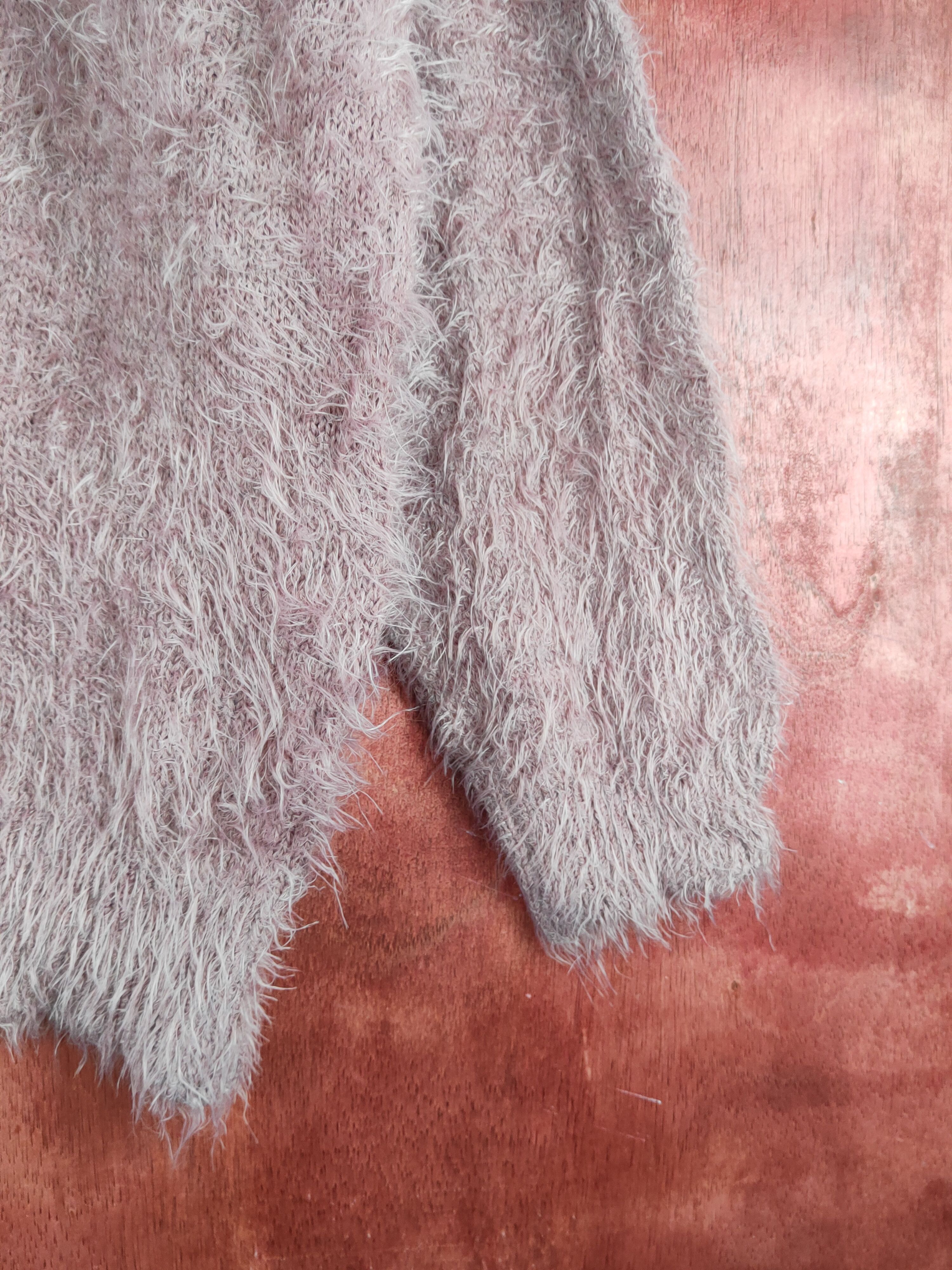 Aran Isles Knitwear DL Blue Strive Pink Shag Shaggy Fur Mohair Knitwear #S2030 Size L / US 10 / IT 46 - 6 Thumbnail
