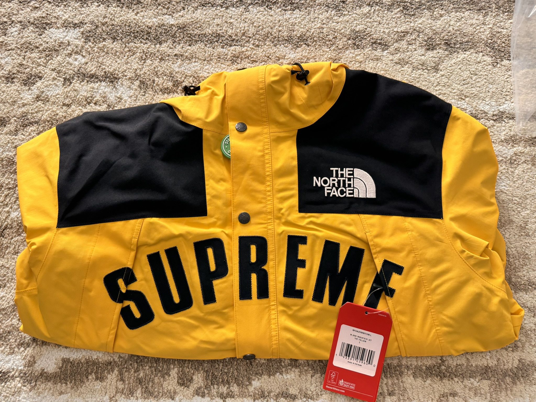 Supreme The North Face Arc Logo Mountain Parka Yellow Large