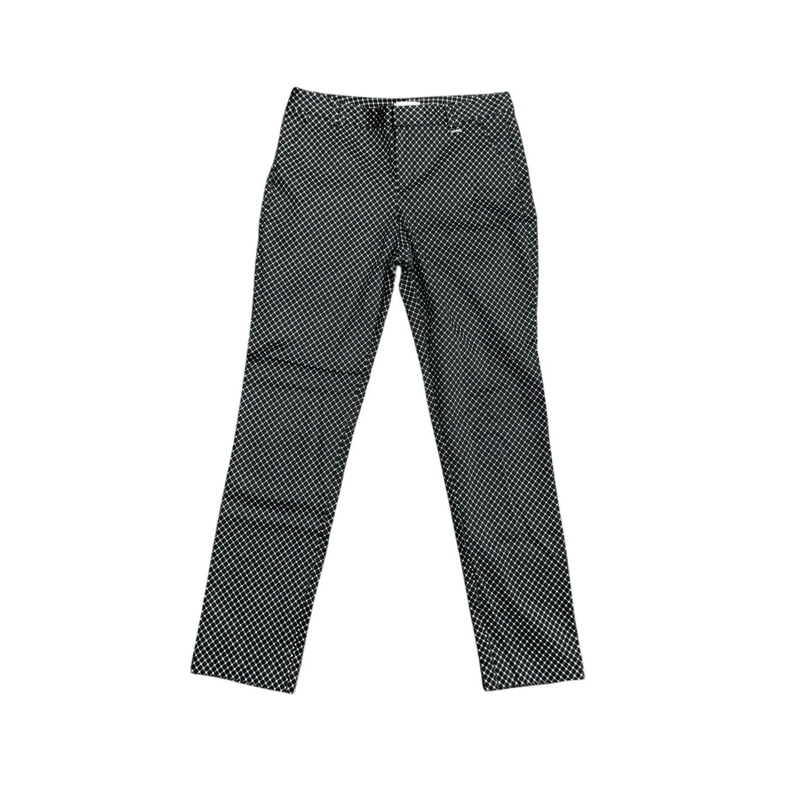 Calvin Klein Women Trousers Pants Geometric Slim Leg SZ 8 Career Office Size 30" / US 8 / IT 44 - 1 Thumbnail