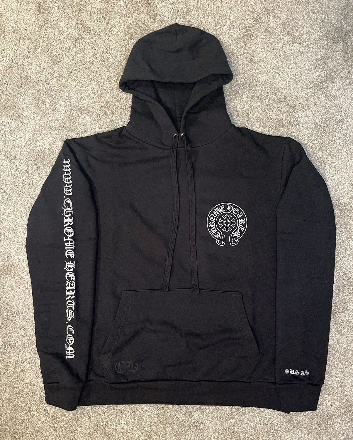 image of Chrome Hearts Glitter Hoodie (Online Exclusive) in Black, Men's (Size XL)