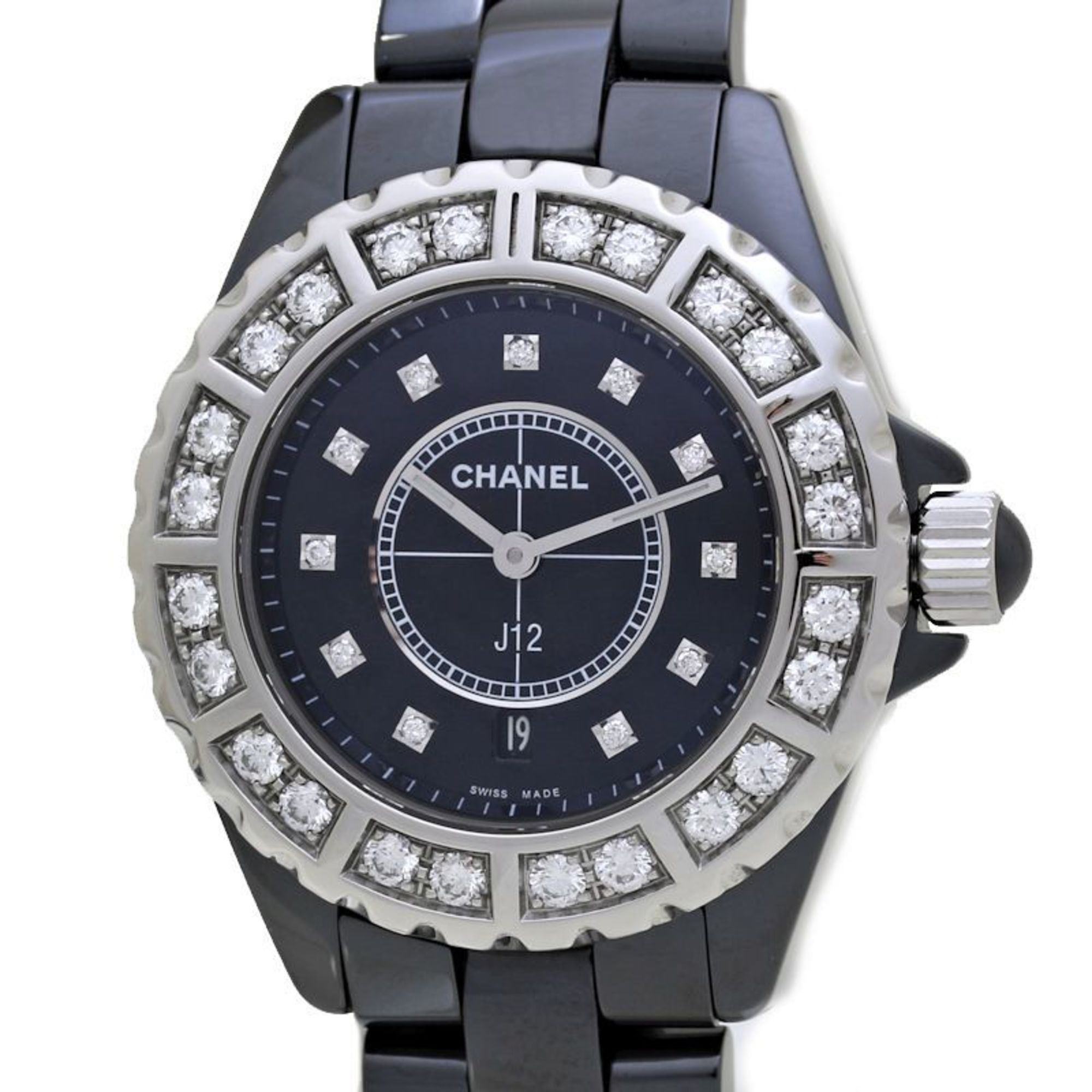Chanel CHANEL J12 Bezel Diamond H2427 Black Ceramic x Stainless Steel Ladies 39763 Watch Size ONE SIZE - 1 Thumbnail