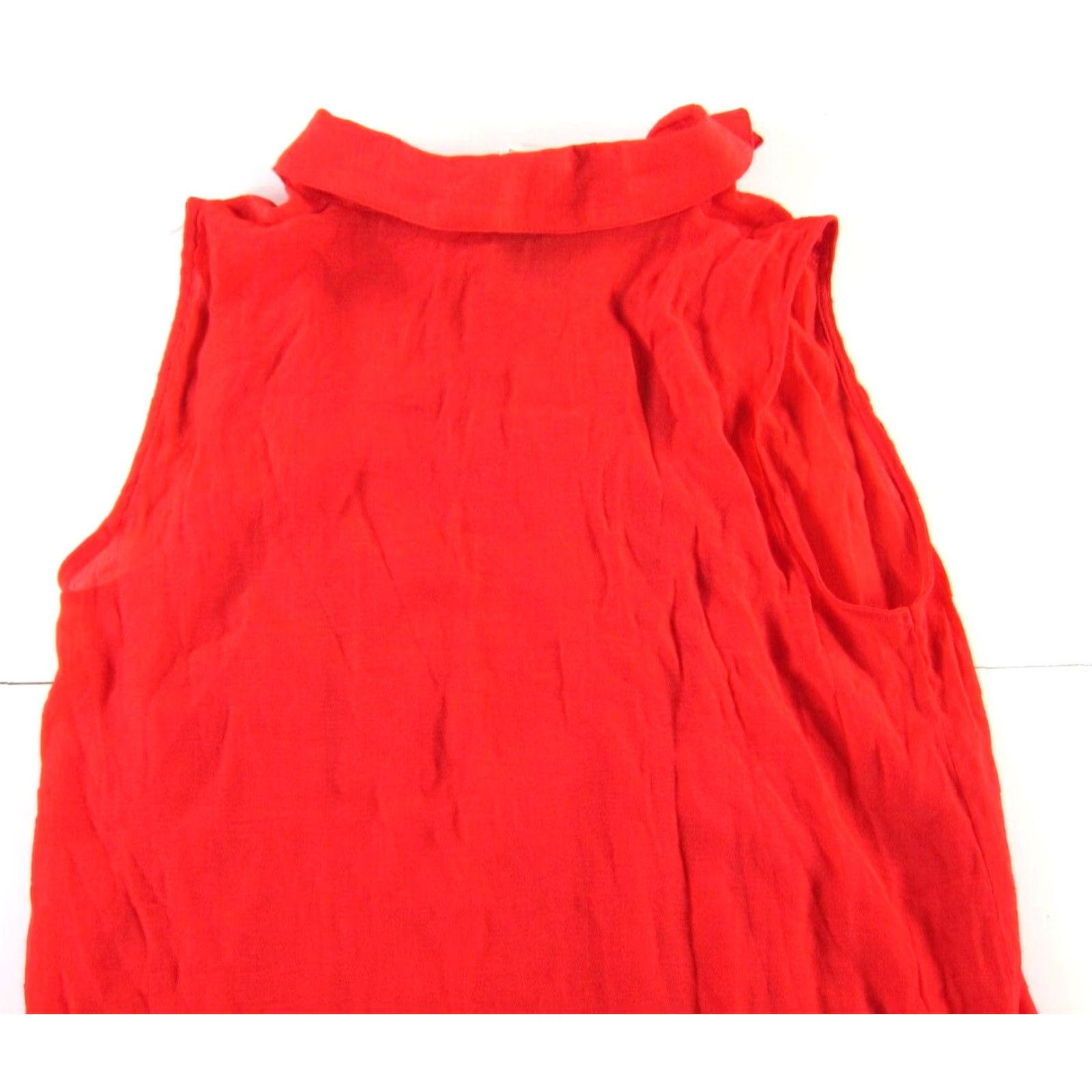 Vintage NWT Fever Blouse Sleeveless Button Down Collared Pleated Red Large Size L / US 10 / IT 46 - 6 Thumbnail
