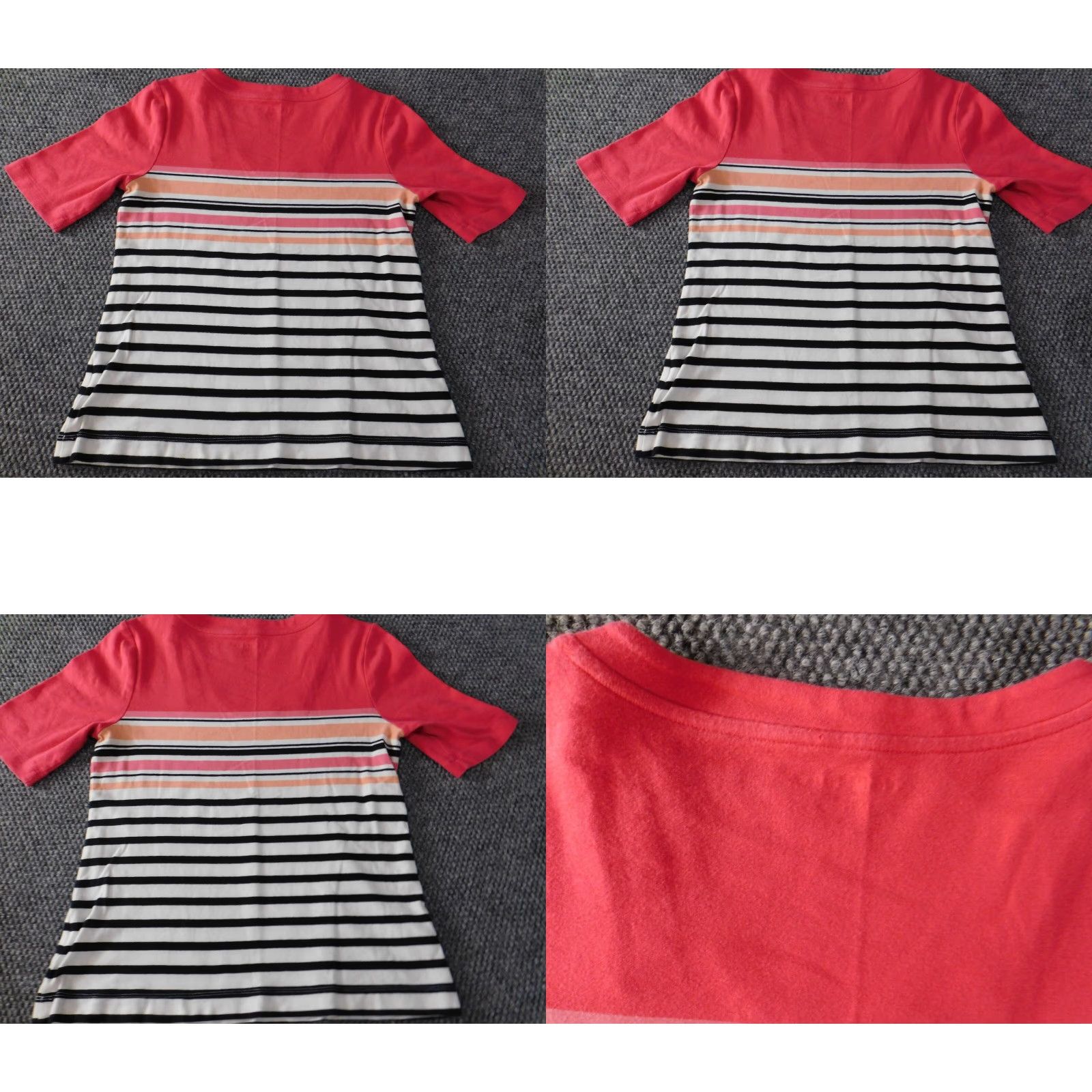 Croft & Barrow Croft & Barrow Womens Blouse PM Petites White Striped Pullover Crew Neck Short Sleeve Button Cotton Rayon Classic Casual Womens Size M / US 6-8 / IT 42-44 - 8 Thumbnail