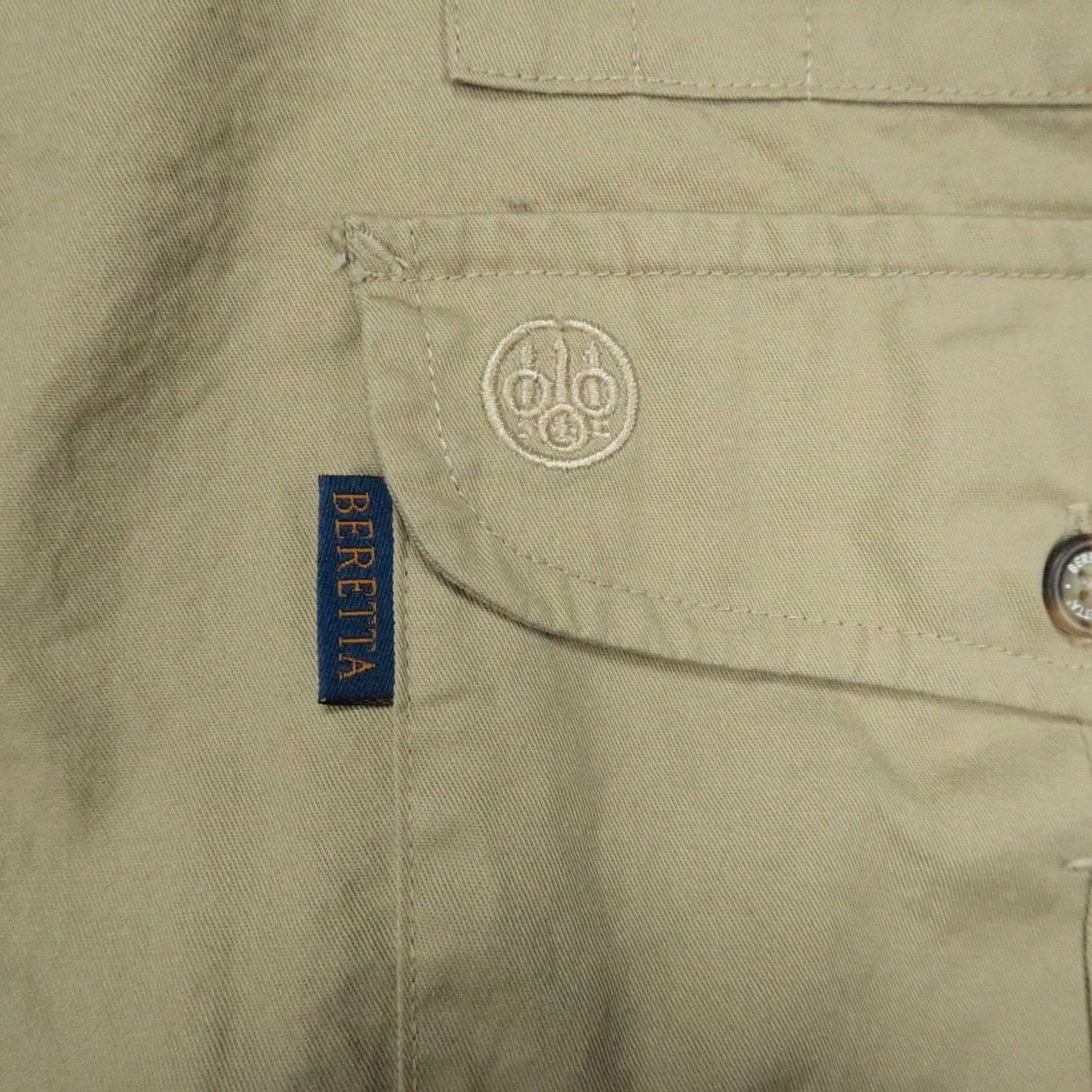 Vintage Beretta Shirt Mens 3XL Beige Long Sleeve Button-Up Collared Pockets Cotton Casual Business Travel Shirt Mens Beige 3XL Size US XXL / EU 58 / 5 - 4 Thumbnail