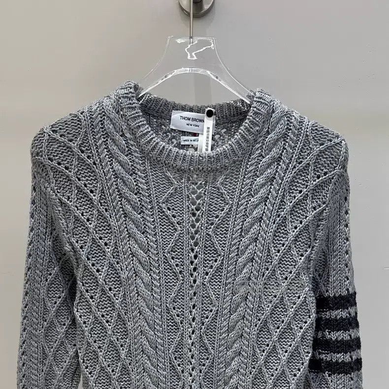 Thom Browne Thom Browne Herringbone Twill Classic Logo Wool Sweater Size XS / US 0-2 / IT 36-38 - 2 Thumbnail