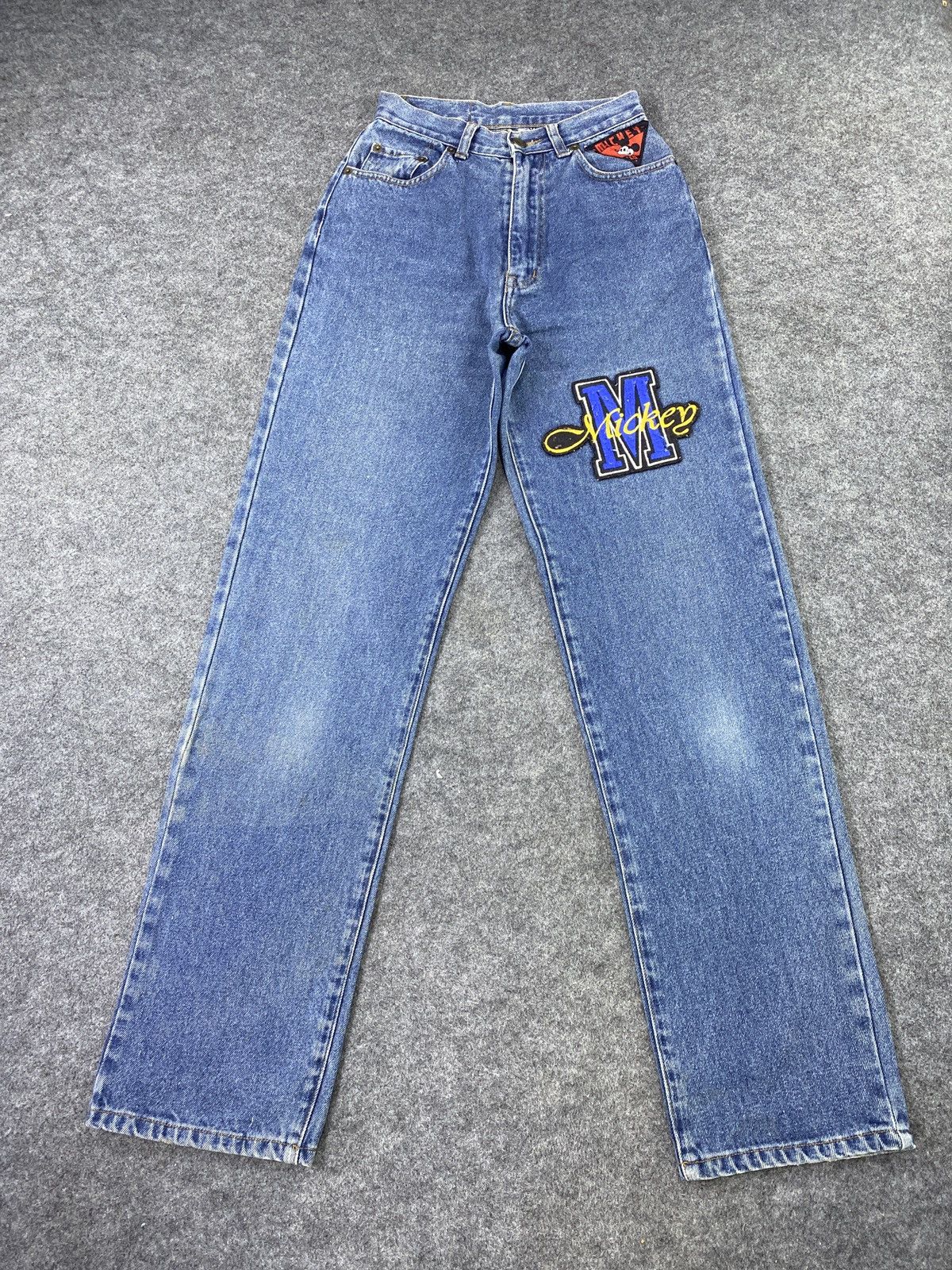 Disney × Mickey Mouse × Vintage Vintage Disney Mickey Mouse Blue Jeans - J1046 Size 24" / US 00 / IT 34 - 2 Thumbnail