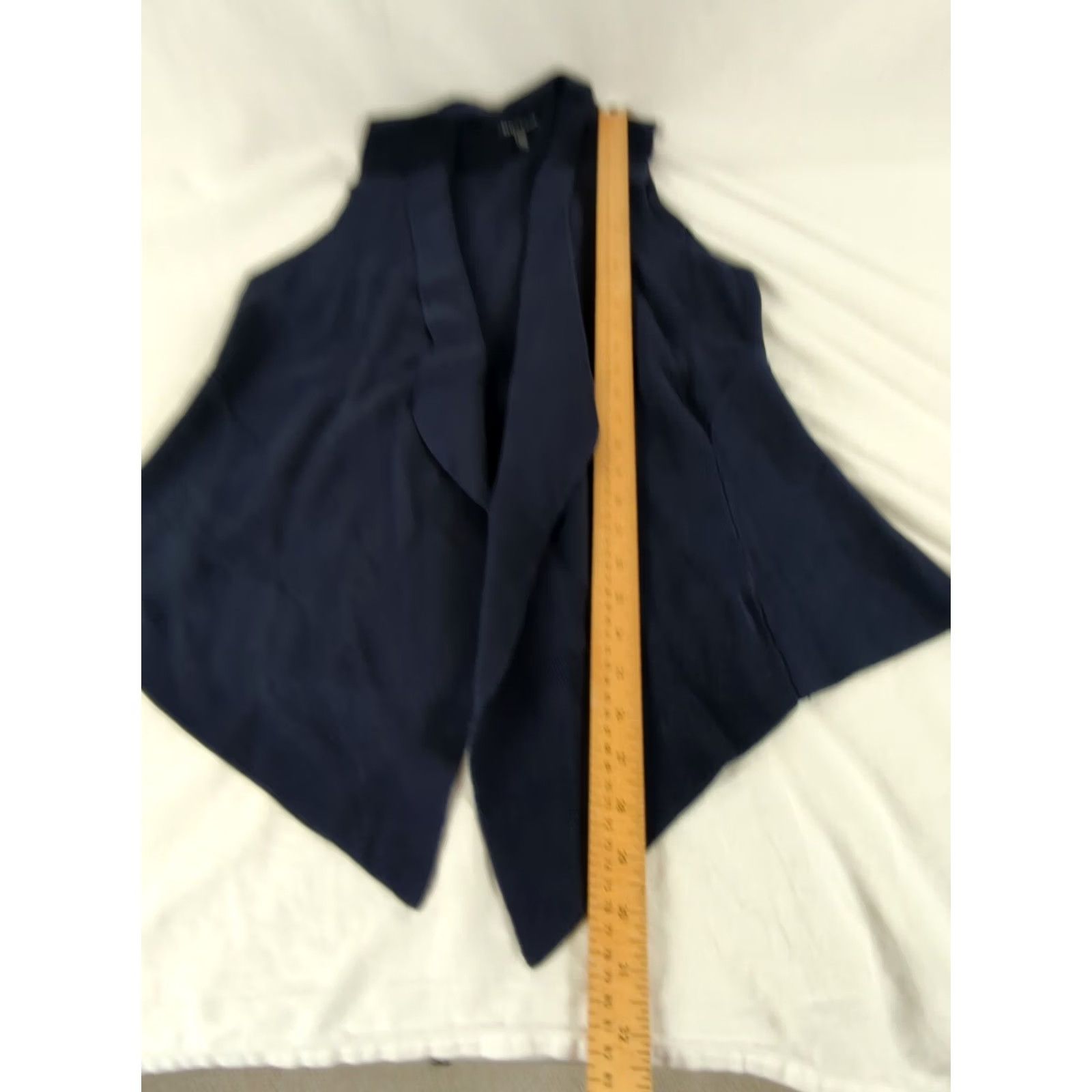 Eileen Fisher EILEEN FISHER Vest Women Small Navy Open Sleeveless Silk Cotton Blend Classic Stylish Open Neckline Knit Confident Casual Business Travel Size S / US 4 / IT 40 - 7 Thumbnail