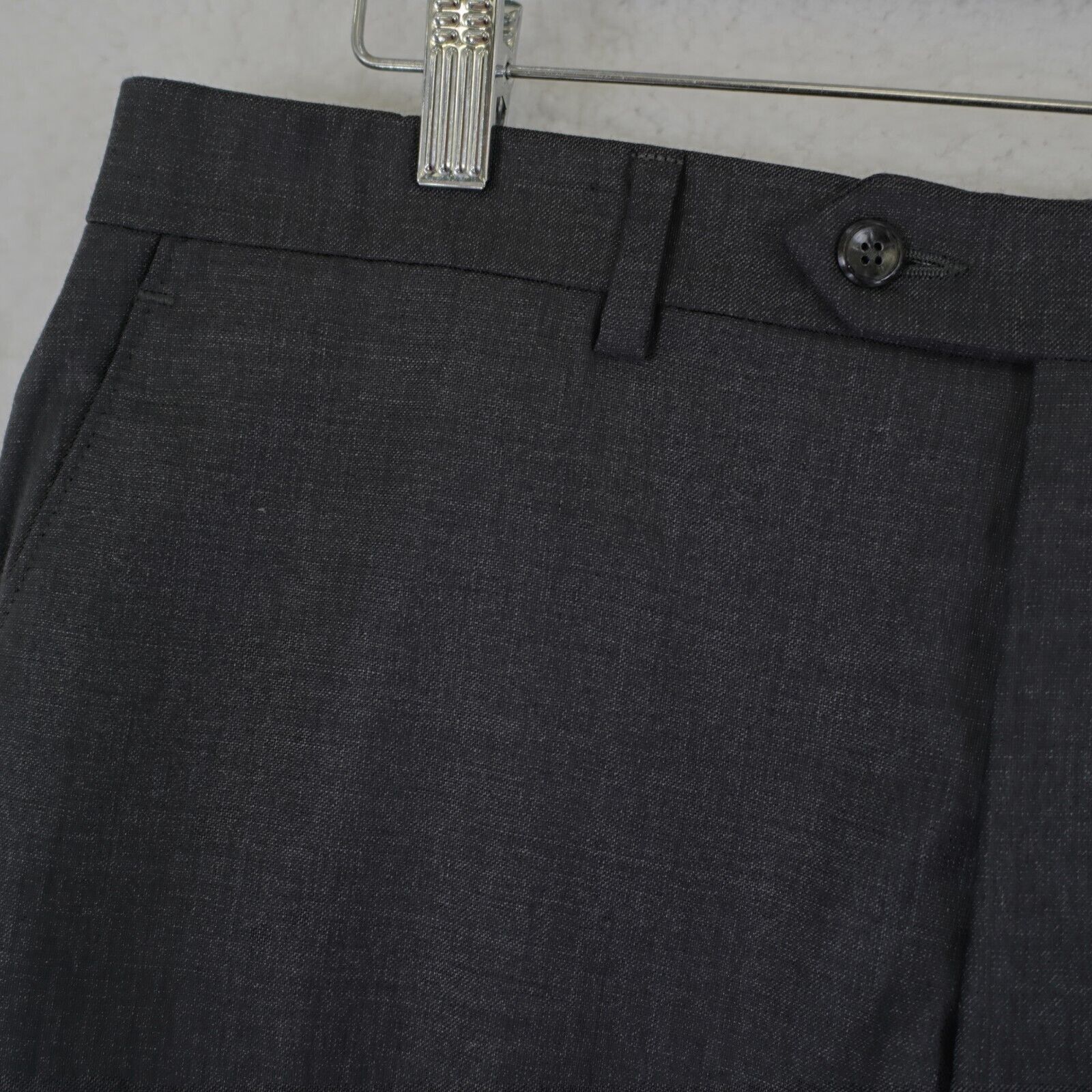 Jos. A. Bank Jos A Bank Tailored Fit Gray Wool 35/30 Dress Pants Flat Fro Size 34R - 2 Thumbnail