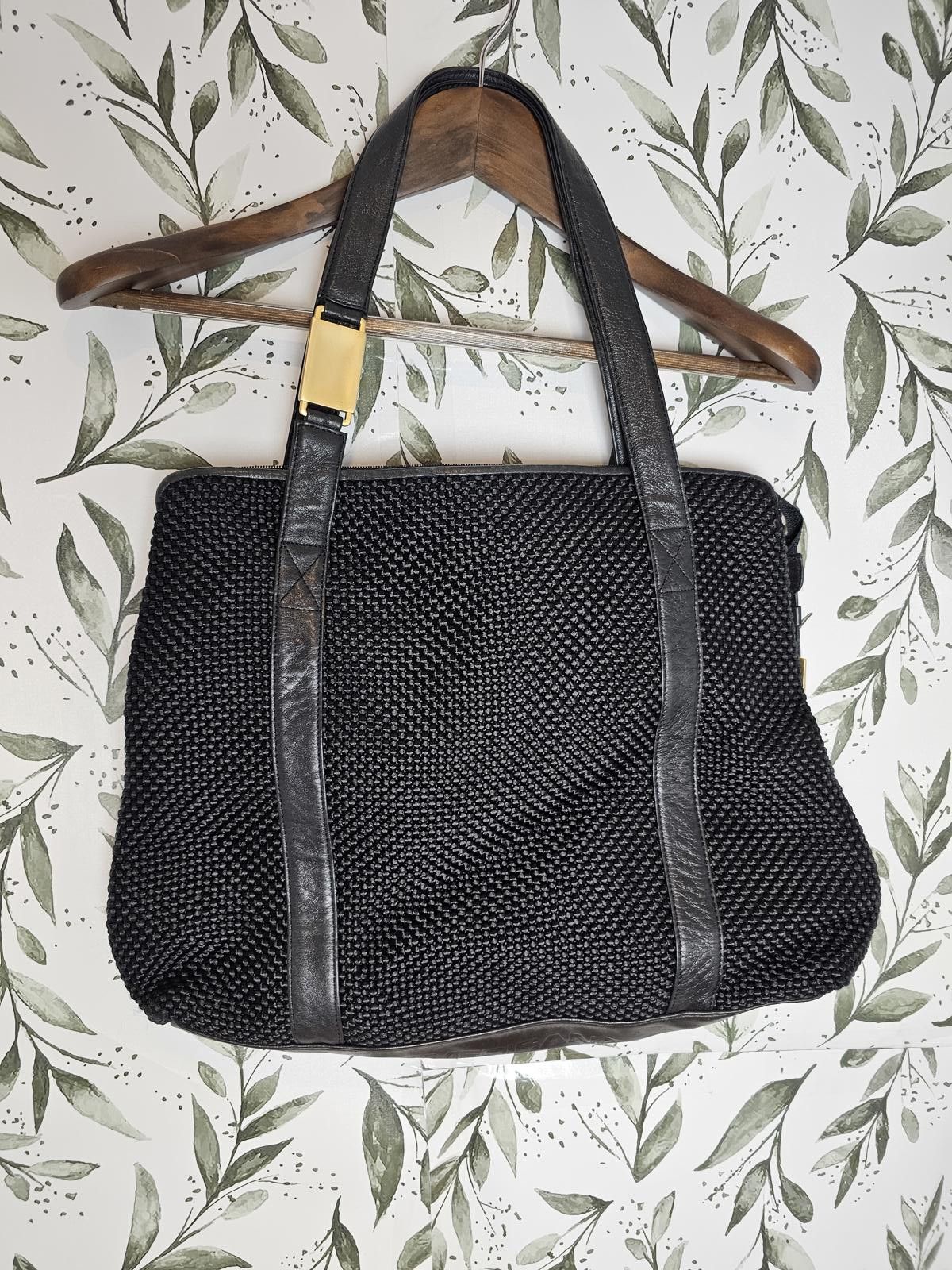 American Eagle Outfitters Americana by Sharif Tote Bag Black Womens Knit Travel Size ONE SIZE - 1 Thumbnail