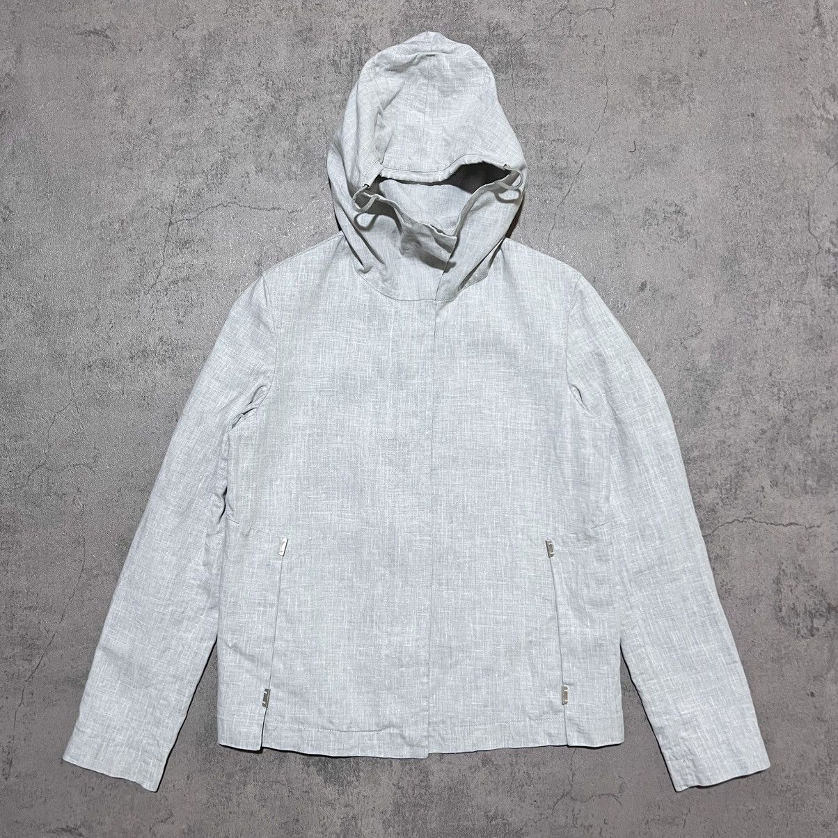 Mandarina Duck Technical Aluminum Linen Hooded Jacket Arcteryx Gorp Style Size US XXS / EU 40 - 2 Thumbnail