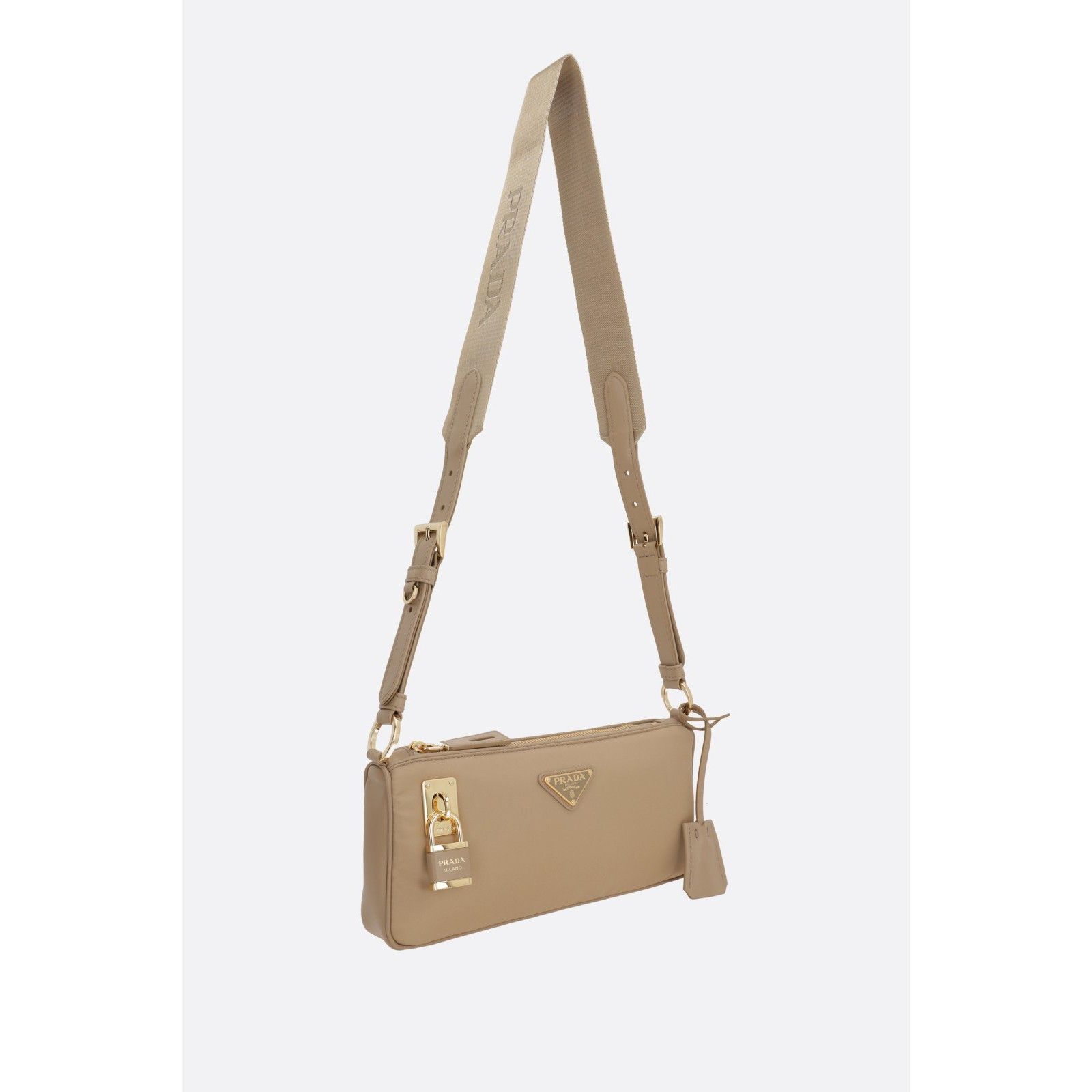 Prada PRADA Camel Brown Small Re-Nylon/Leather Shoulder Bag New & Size ONE SIZE - 2 Thumbnail