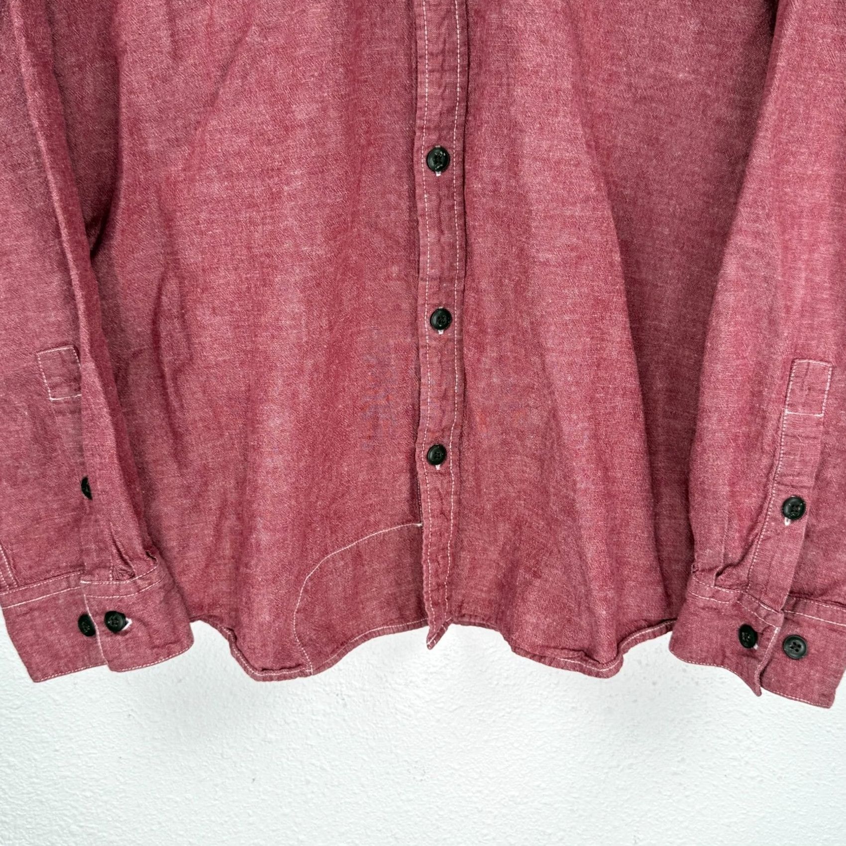 Howler Brothers Howler Brothers Shirt Mens L Sheridan Chambray Long Sleeve Linen Blend Red Size US L / EU 52-54 / 3 - 3 Thumbnail