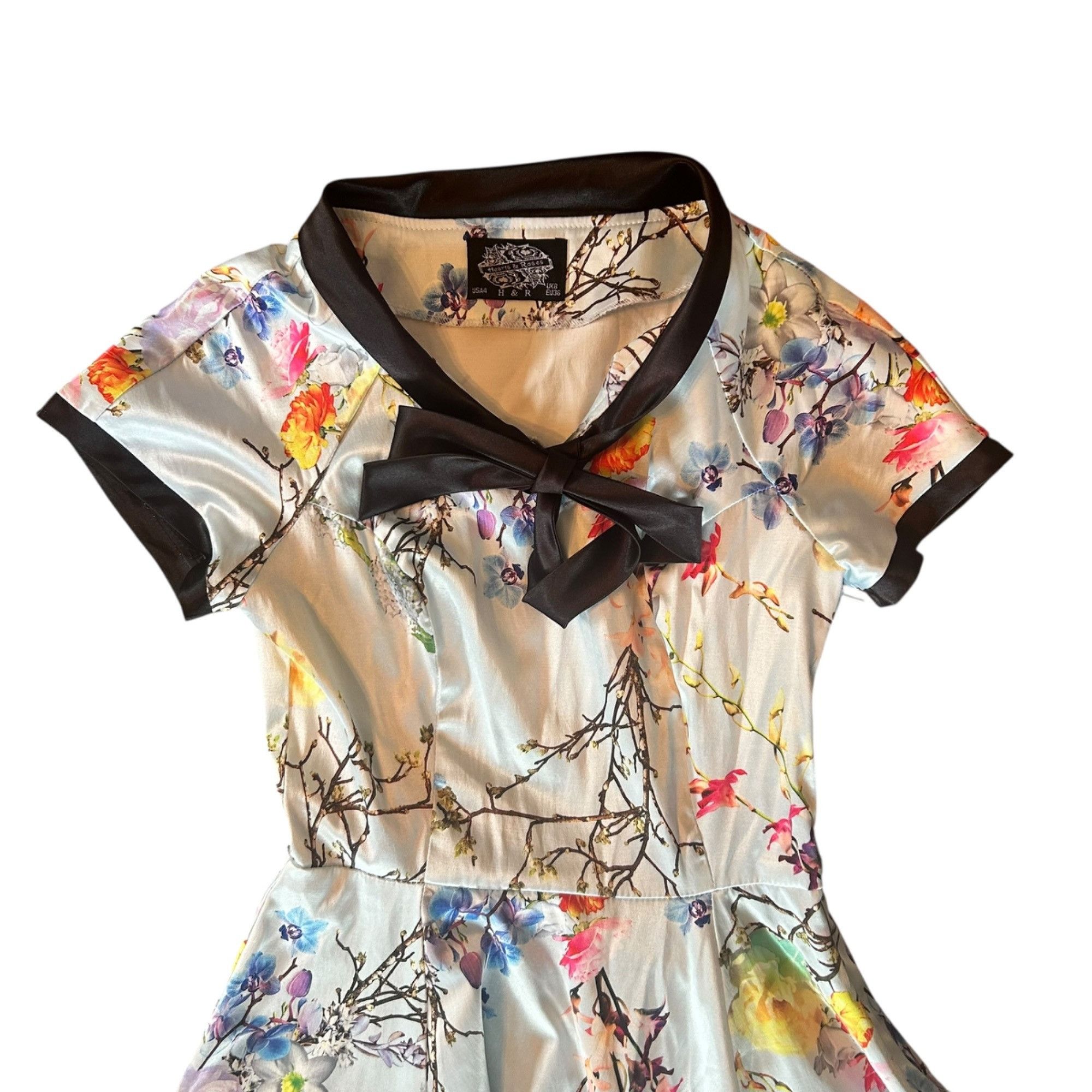 Other Hearts & Roses Floral Pinup Rockabilly Kimono Style Dress 4 Size S / US 4 / IT 40 - 5 Thumbnail