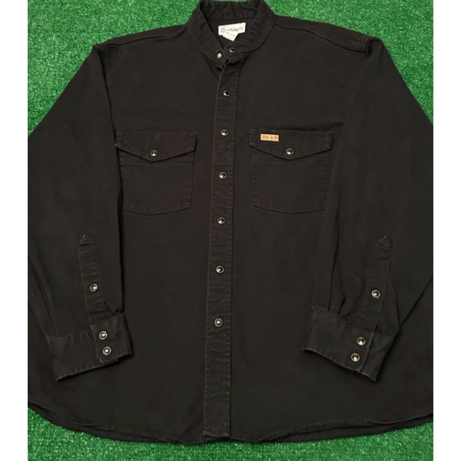 Carhartt VINTAGE Carhartt Black Pearl Snap Button Up Work Wear Black Mens Size Large Size US L / EU 52-54 / 3 - 4 Thumbnail