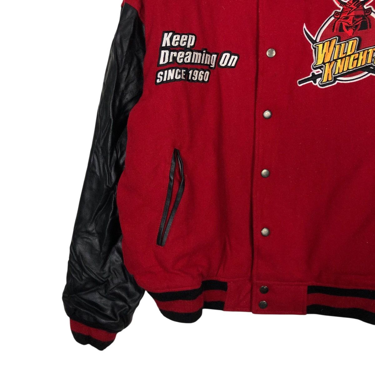 Japanese Brand 📌Vintage Varsity Leather Jacket Wild Knight Embroidery Size US L / EU 52-54 / 3 - 6 Thumbnail