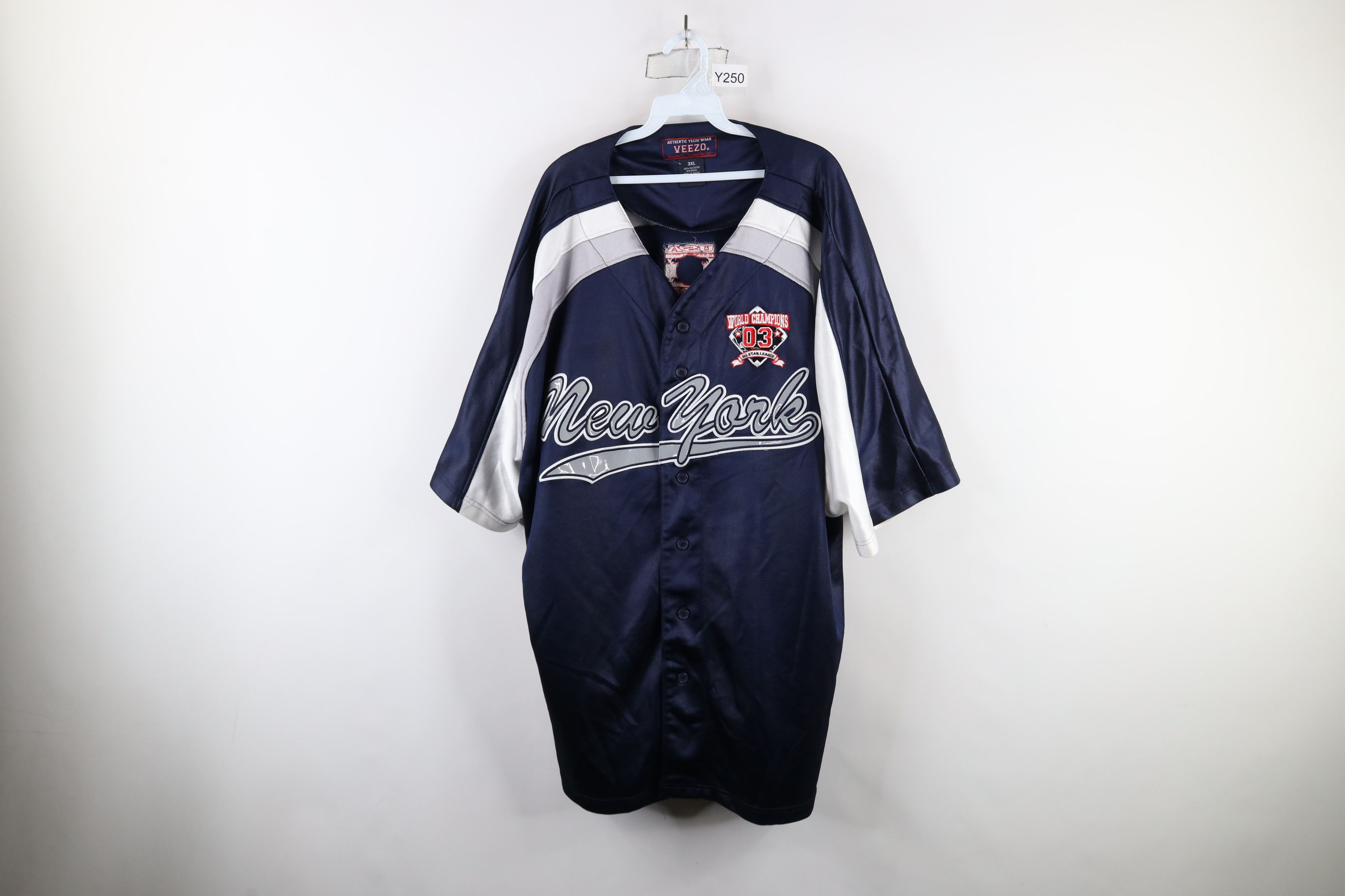 Vintage Vintage 90s Y2K Streetwear New York Baseball Jersey Blue Size US XXL / EU 58 / 5 - 1 Thumbnail