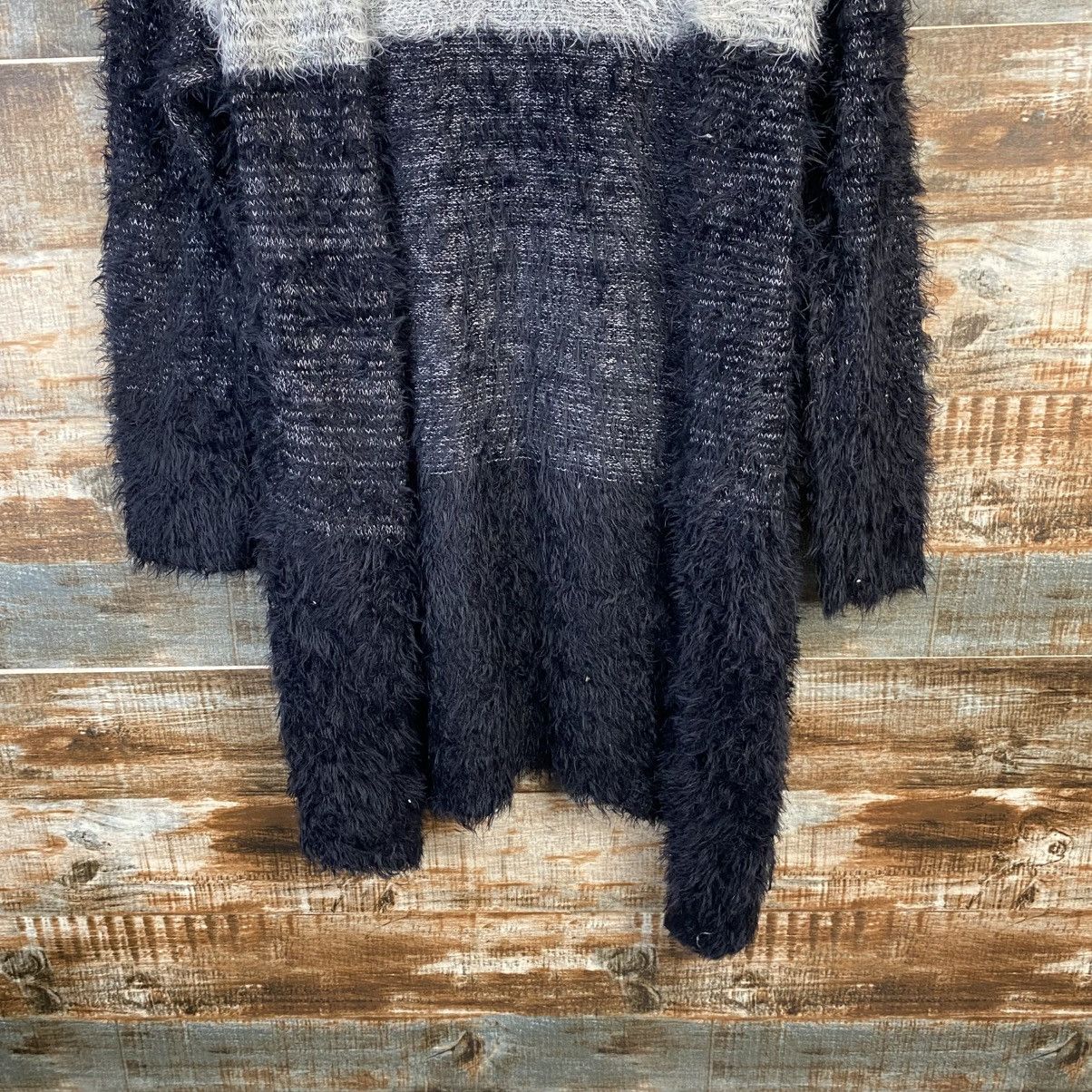 Japanese Brand DL Raf Baf Black Cardigan fur shaggy mohair Knitwear #C1114 Size M / US 6-8 / IT 42-44 - 6 Thumbnail