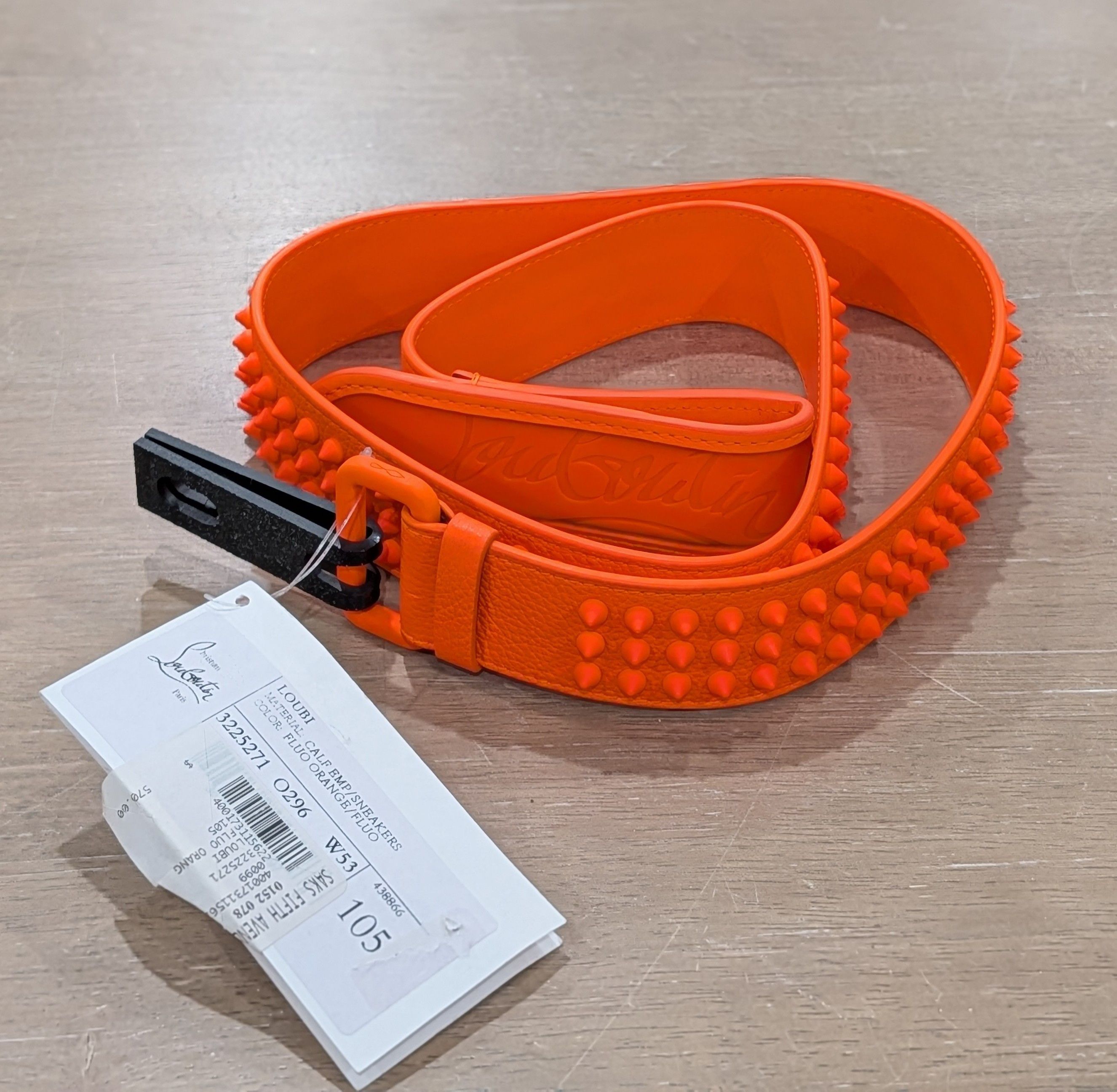 Christian Louboutin Christian Louboutin "Loubi" Studded Leather Belt 105 US 42 Size 42 - 1 Thumbnail