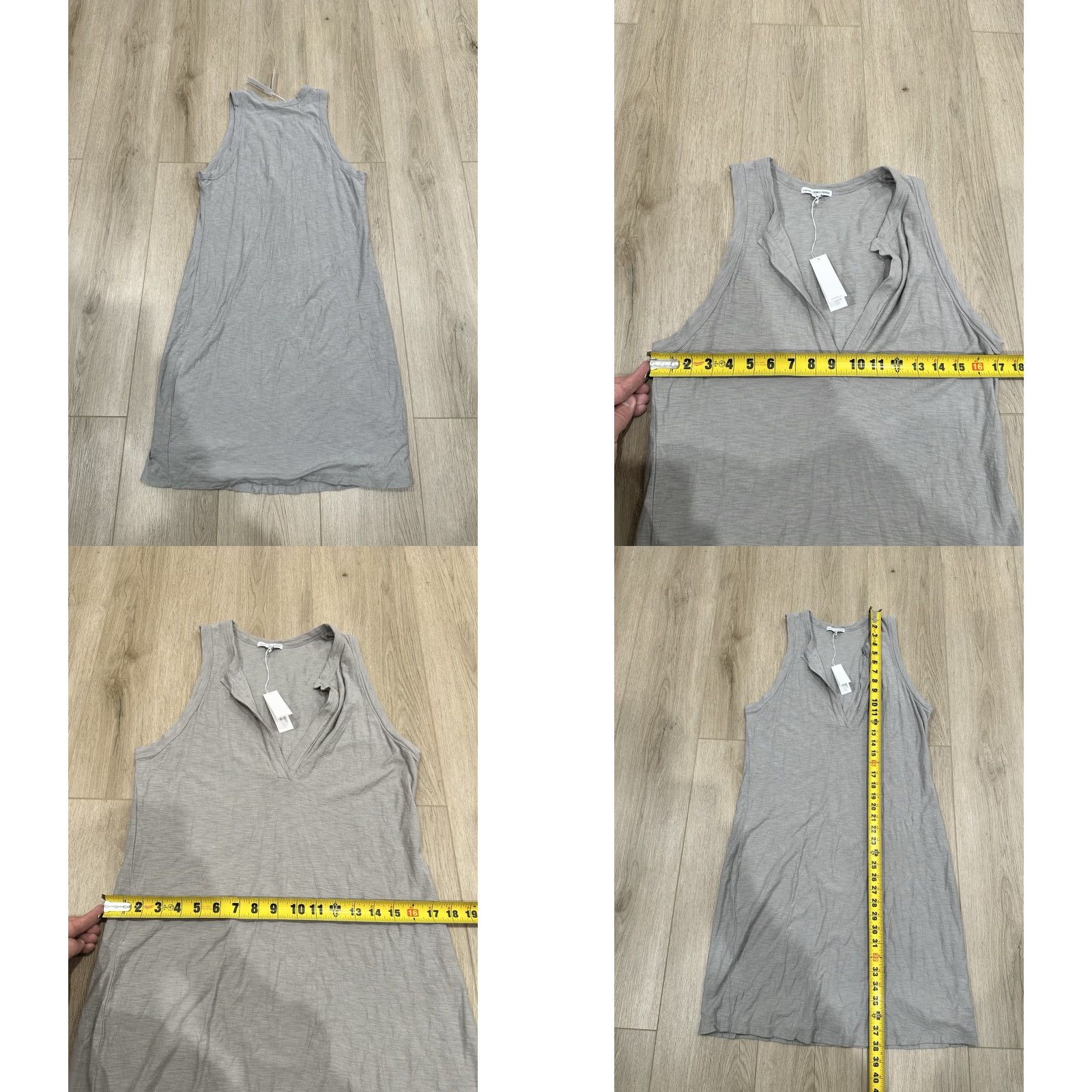 James Perse NWT James Perse Deep V-Neck Tank Dress Women 4 Mini Grey Tank Dress V-Neck Sleeveless Cotton Blend Short Casual Spring Modern Size S / US 4 / IT 40 - 8 Thumbnail