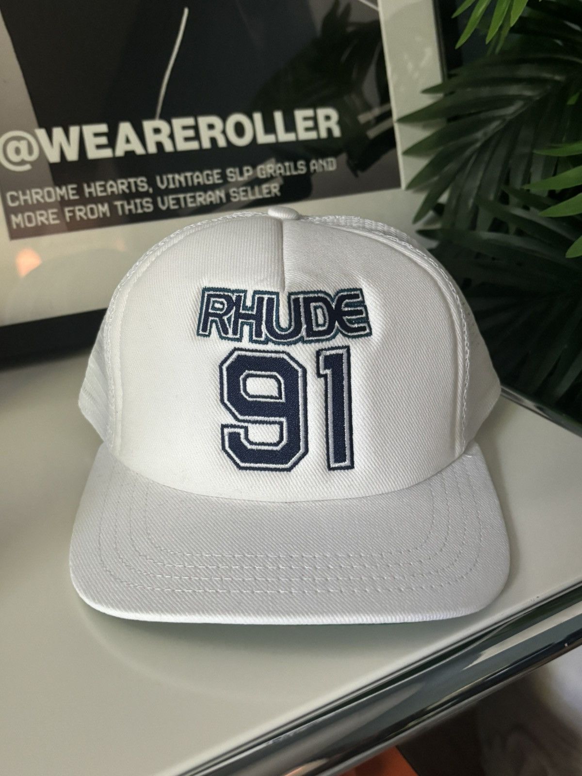image of Rhude “Vintage St Barts 91” Hat in White, Men's