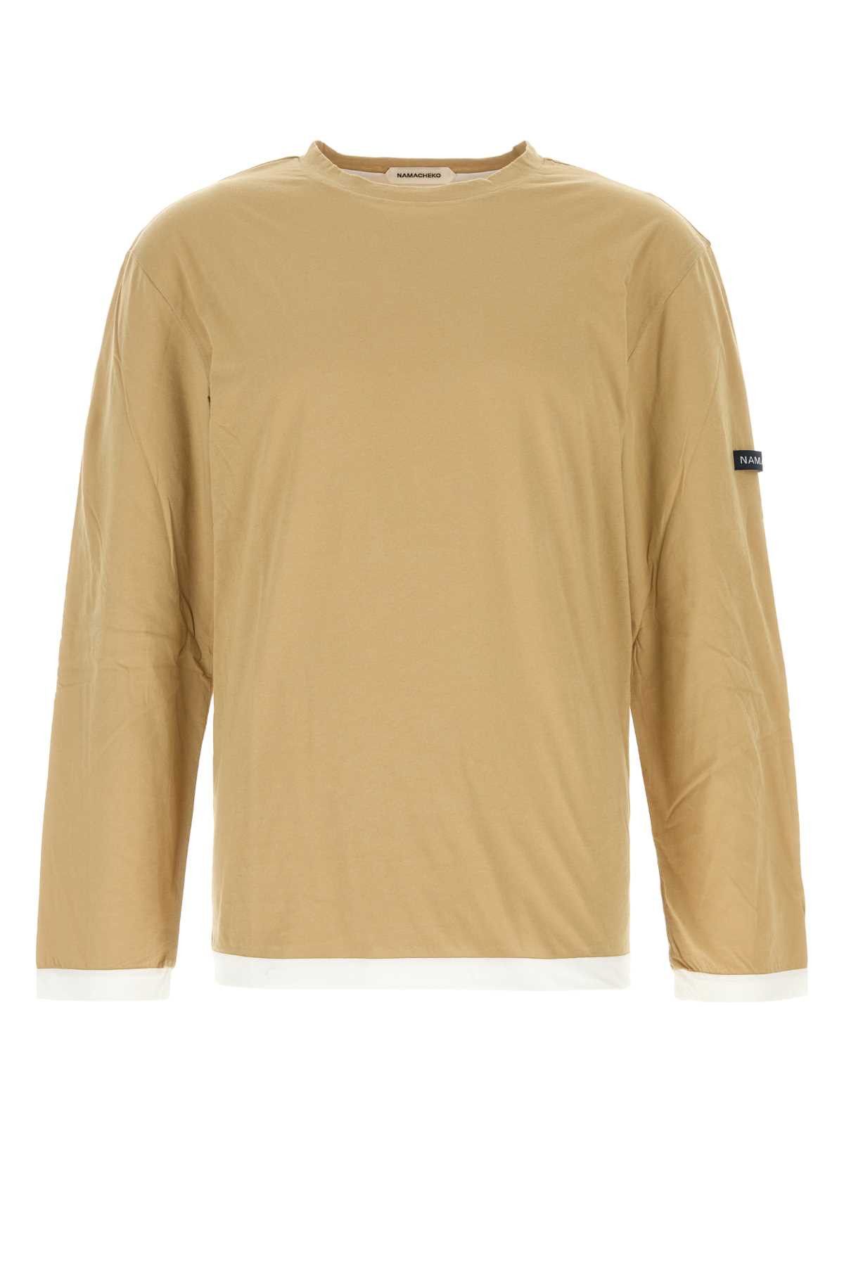 Namacheko Beige Cotton T-Shirt Size US M / EU 48-50 / 2 - 1 Thumbnail