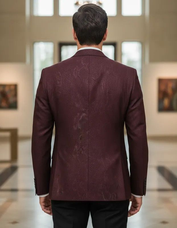 Calvin Klein Calvin Klein Sport Blazer Wine Animal Print-fashionella Size 36R - 7 Thumbnail