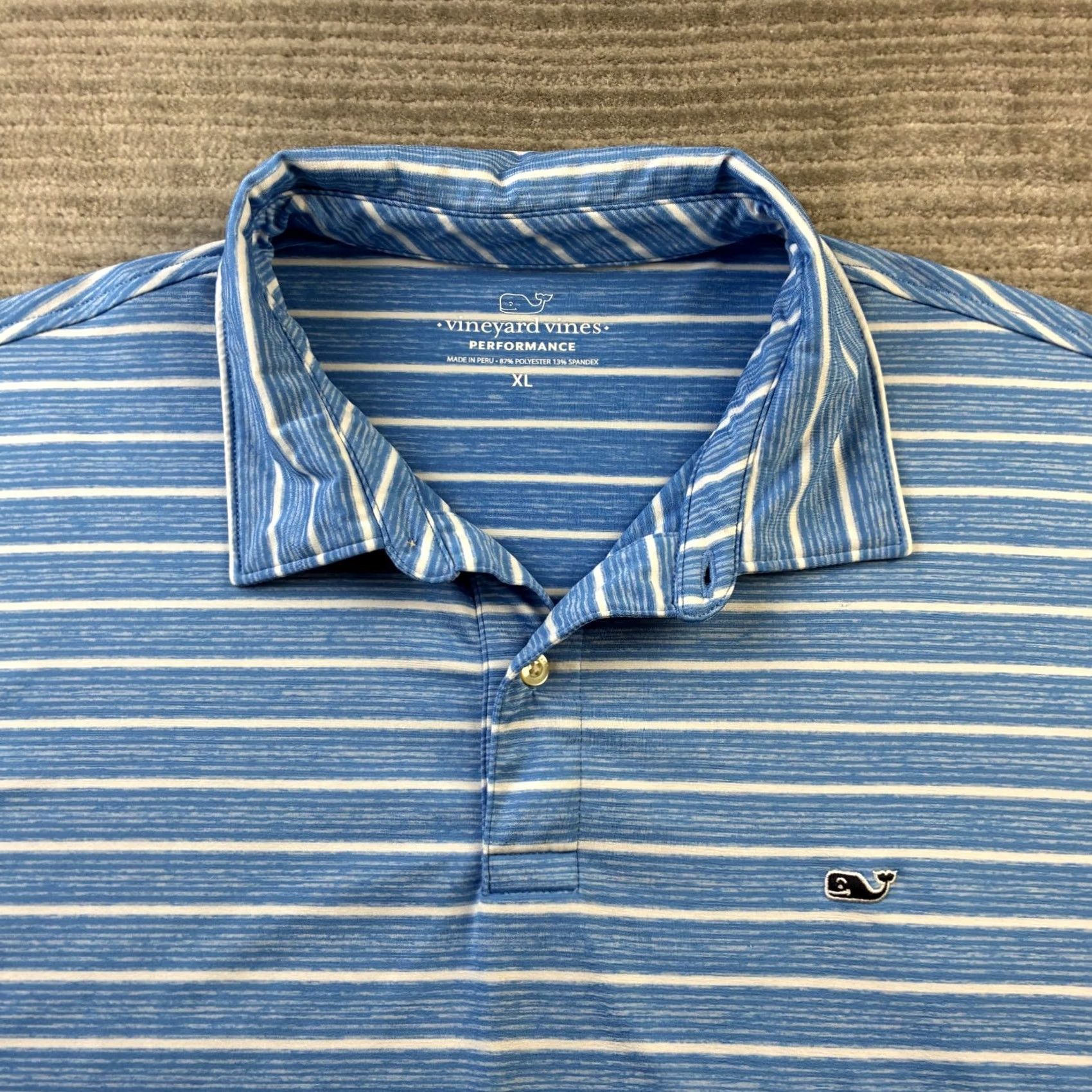 Vineyard Vines Vineyard Vines Polo Shirt Mens XL Blue Striped Golf Performance Short Sleeve Mulit-Label Logo Casual Activewear Shirt Size US XL / EU 56 / 4 - 3 Thumbnail