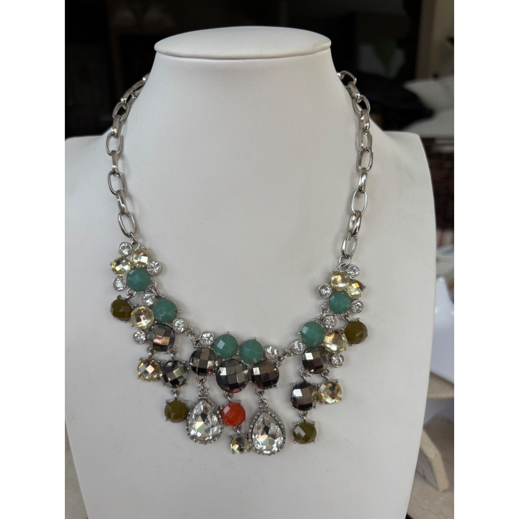 Other Statement Silver-Tone Necklace With Multicolor Beads & Cryst Size ONE SIZE - 6 Thumbnail