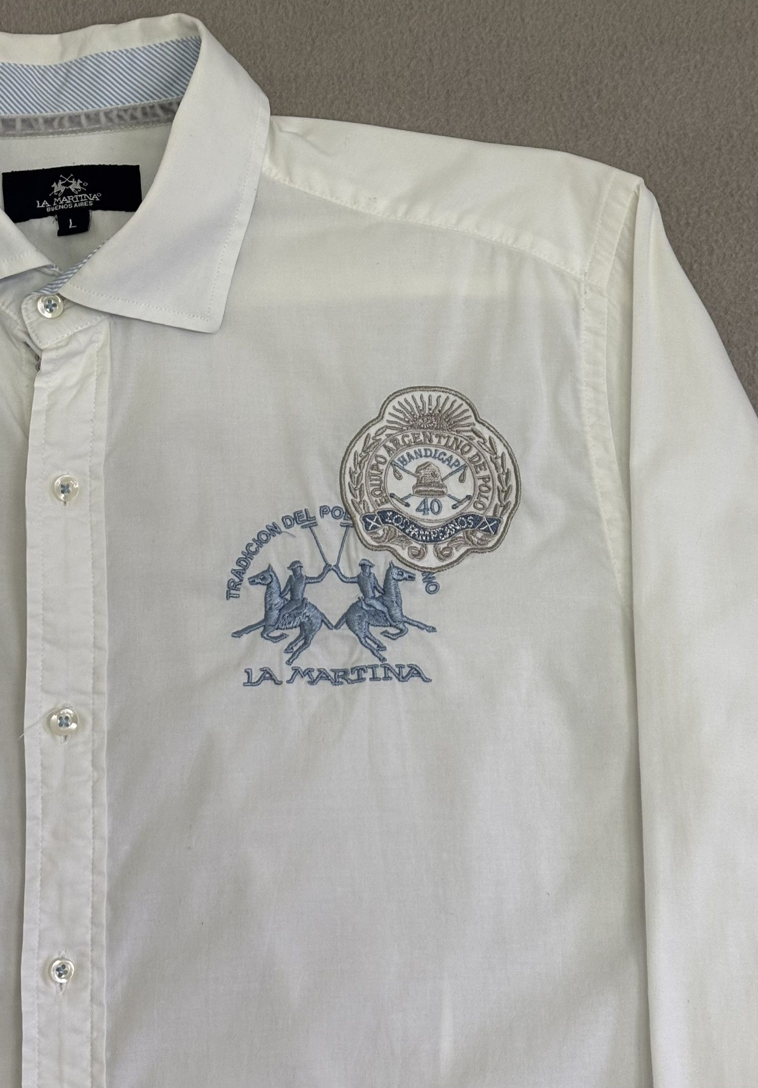 La Martina La Martina Polo Team White Shirt Large Size US L / EU 52-54 / 3 - 6 Thumbnail