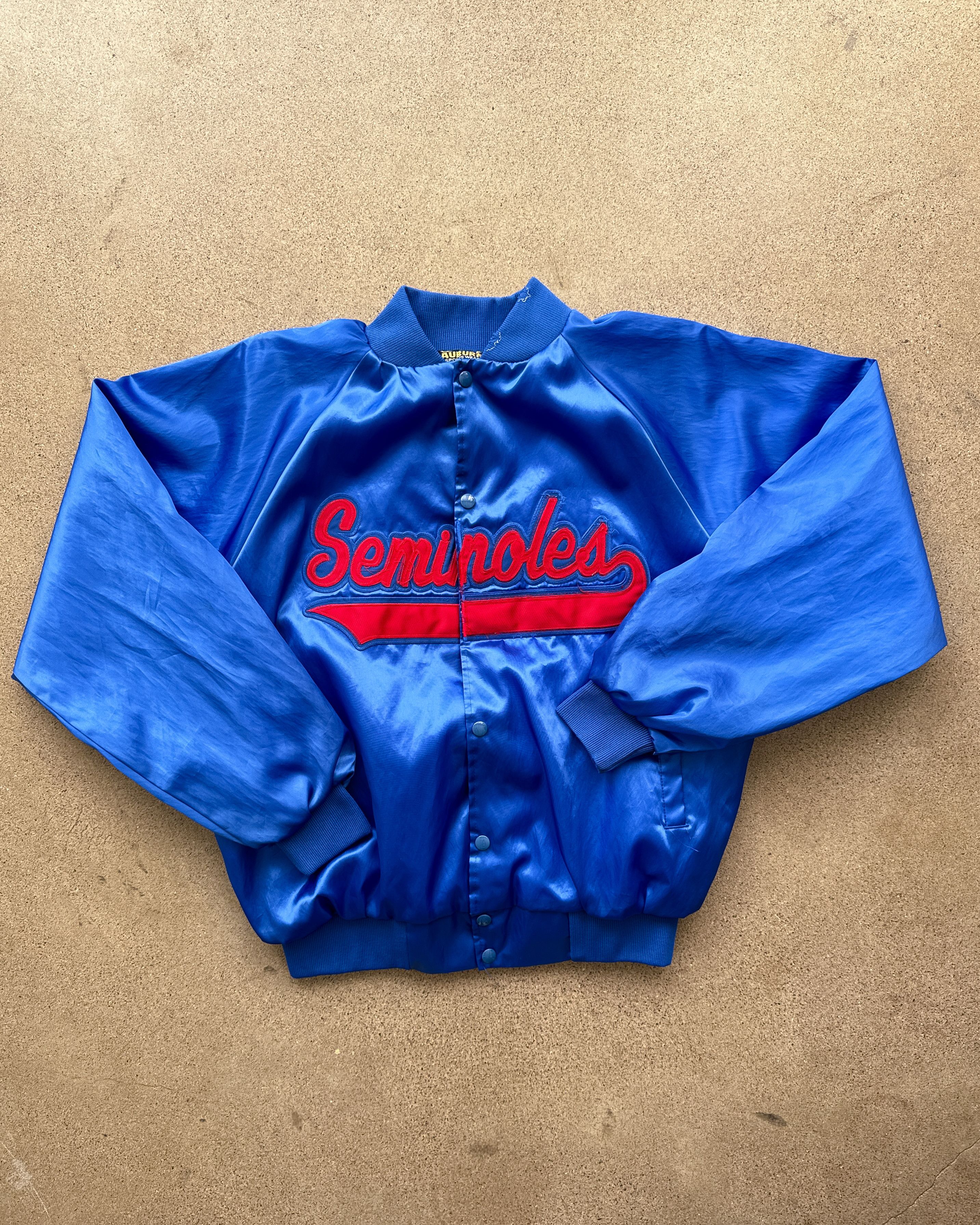 Vintage Vintage 90s Auburn Florida State Seminoles Jacket Satin Blue Size US L / EU 52-54 / 3 - 1 Thumbnail