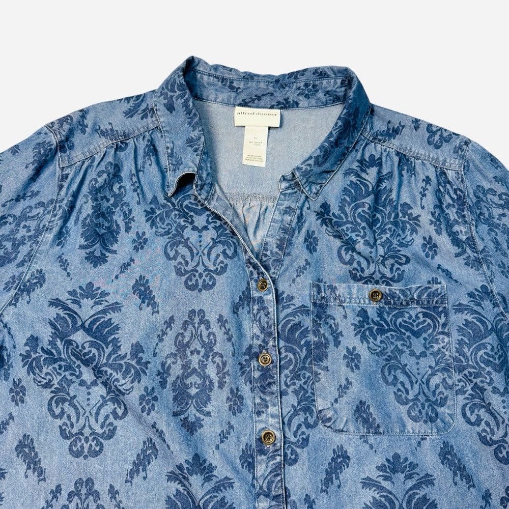 Other Alfred Dunner Button Front Drawstring Sleeve Denim Floral S Size XL / US 12-14 / IT 48-50 - 5 Thumbnail