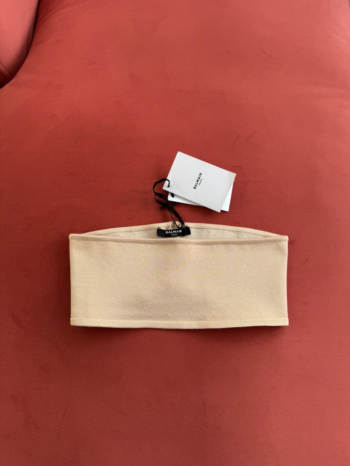 Balmain Balmain NEW blush crop top nude, size XS Size XS / US 0-2 / IT 36-38 - 1 Thumbnail