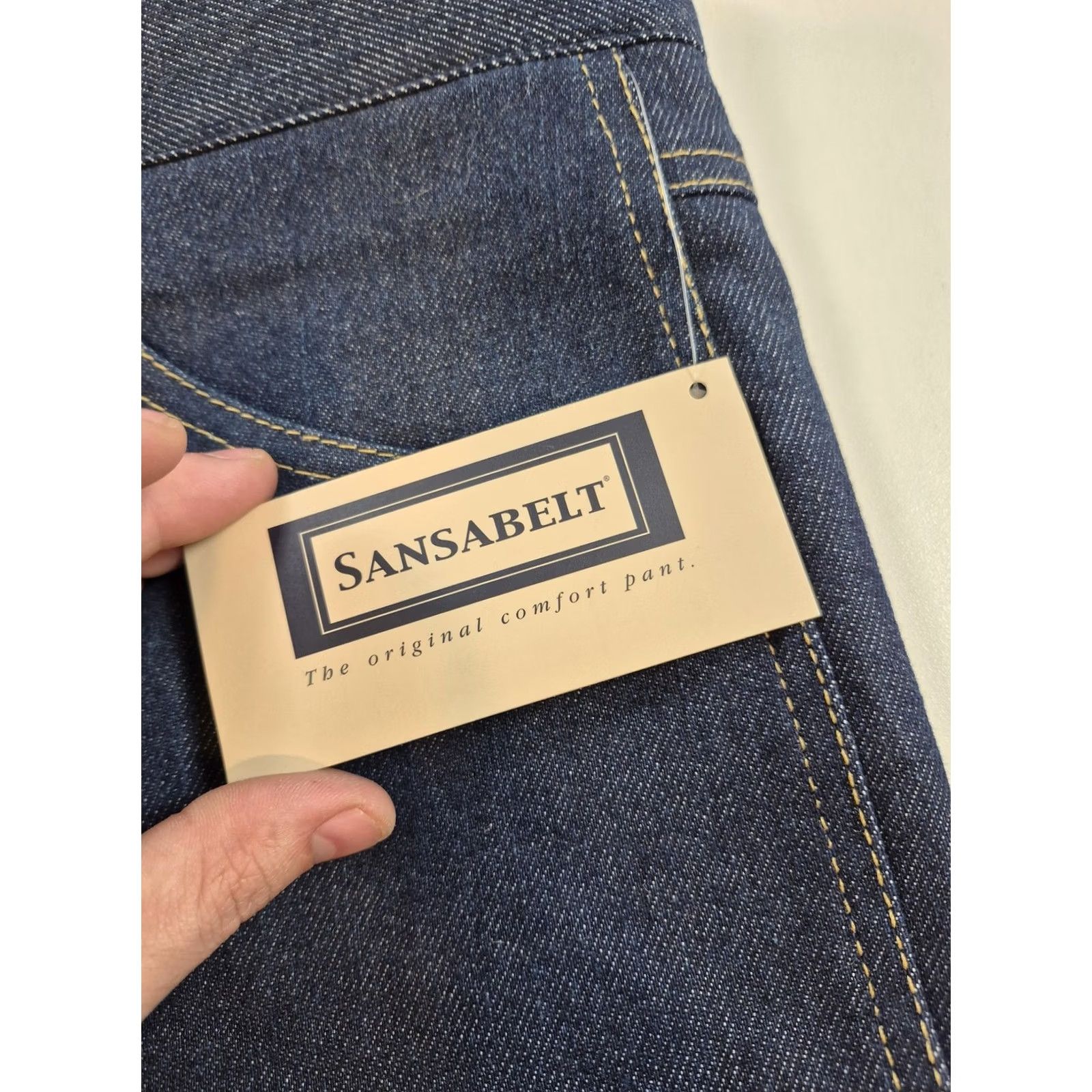 Vintage VTG Sansabelt Jeans Mens 40x37 Blue High Rise Straight Leg Denim Pants with 5-Pocket Design Jeans Size US 40 / EU 56 - 3 Thumbnail