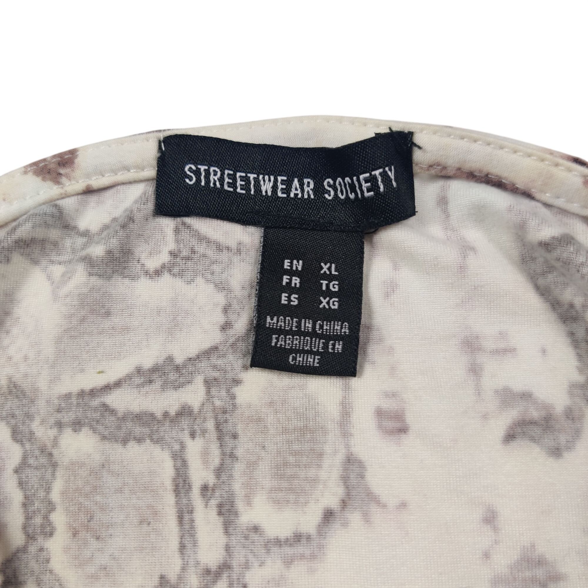 Vintage Streetwear Society Snake Skin Crop Top XL Brown Spaghetti Vi Size XL / US 12-14 / IT 48-50 - 3 Thumbnail