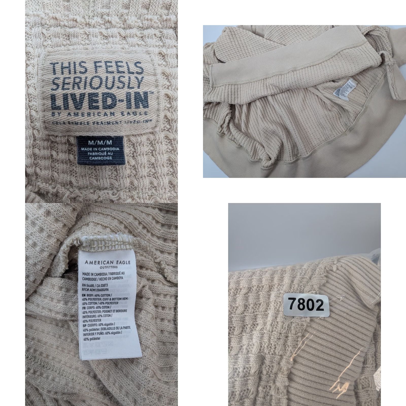 Vintage VINTAGE American Eagle Sweatshirt This Feels Seriously Lived-In Beige Women's M Slouchy Pullover Crew Neck Long Sleeve Size M / US 6-8 / IT 42-44 - 8 Thumbnail