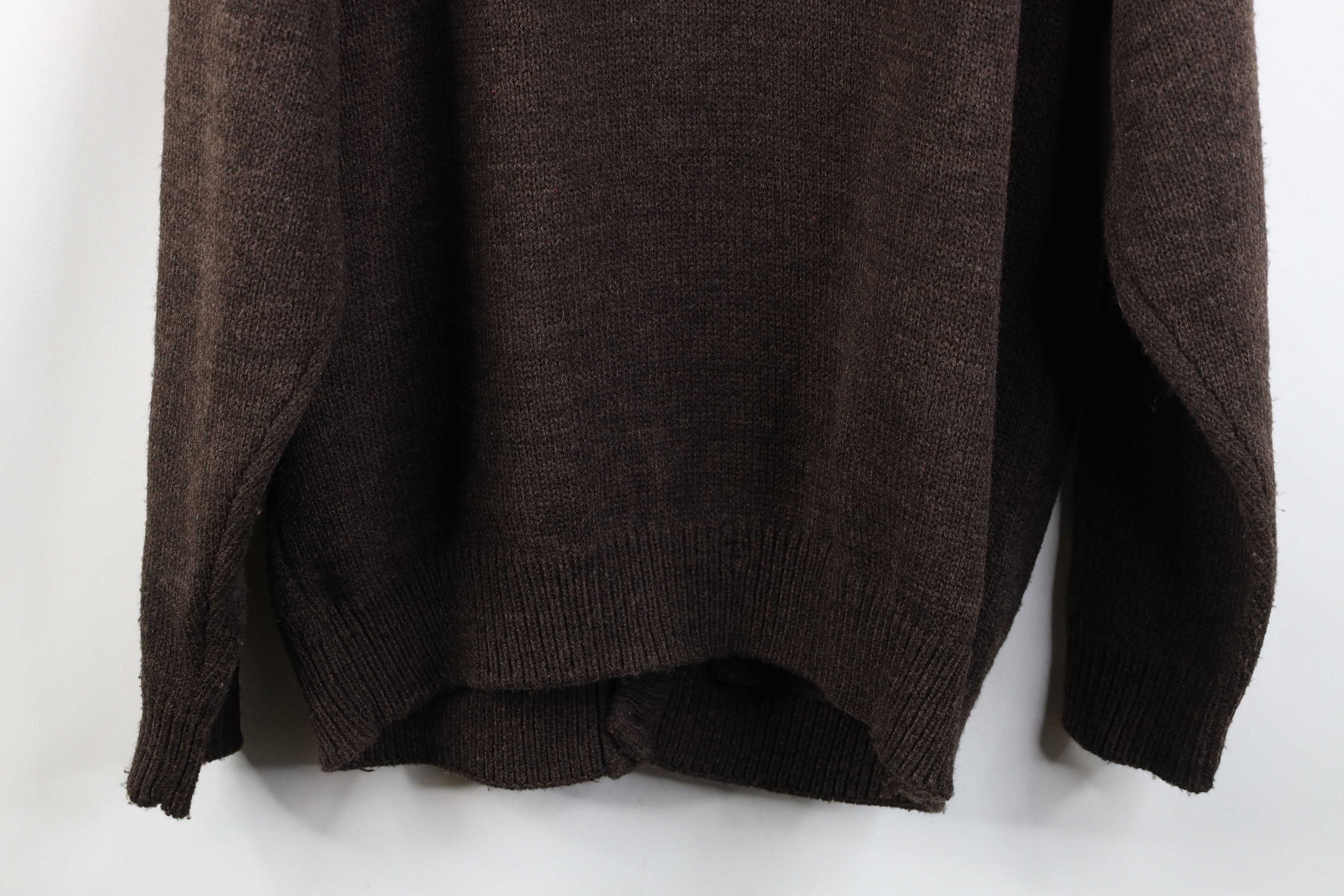 Vintage Vintage 90s Streetwear Cable Knit Cardigan Sweater Brown Size US L / EU 52-54 / 3 - 13 Thumbnail